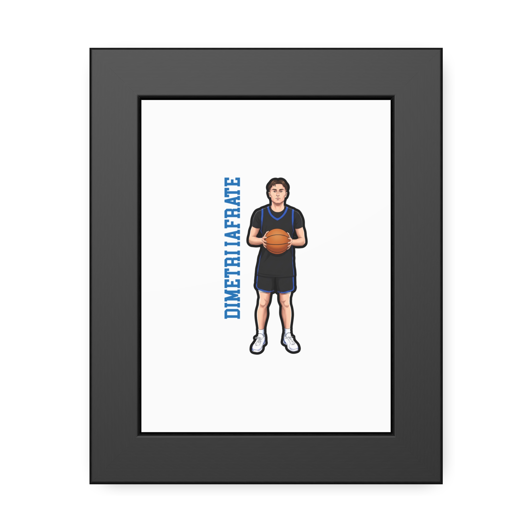 Framed Poster — character_name_vertical in Black