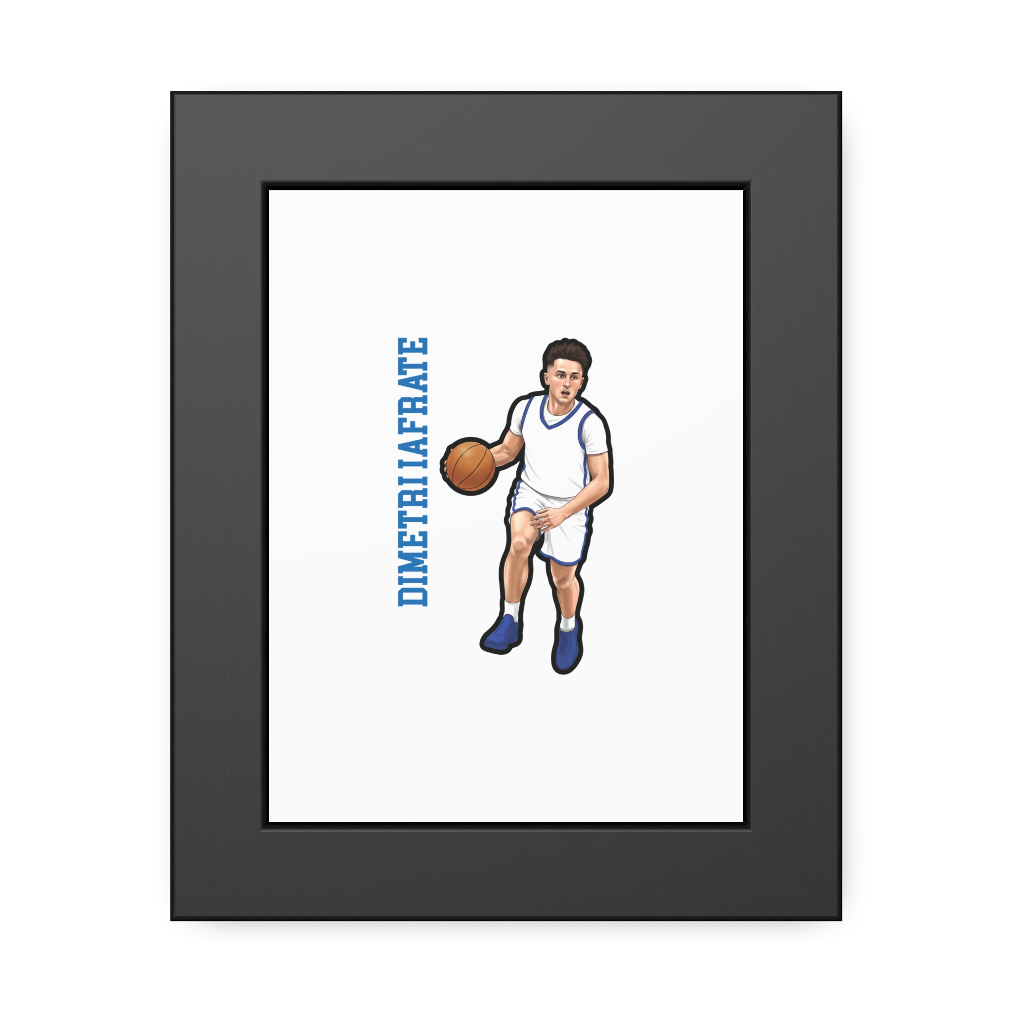 Framed Poster — character_name_vertical in Black