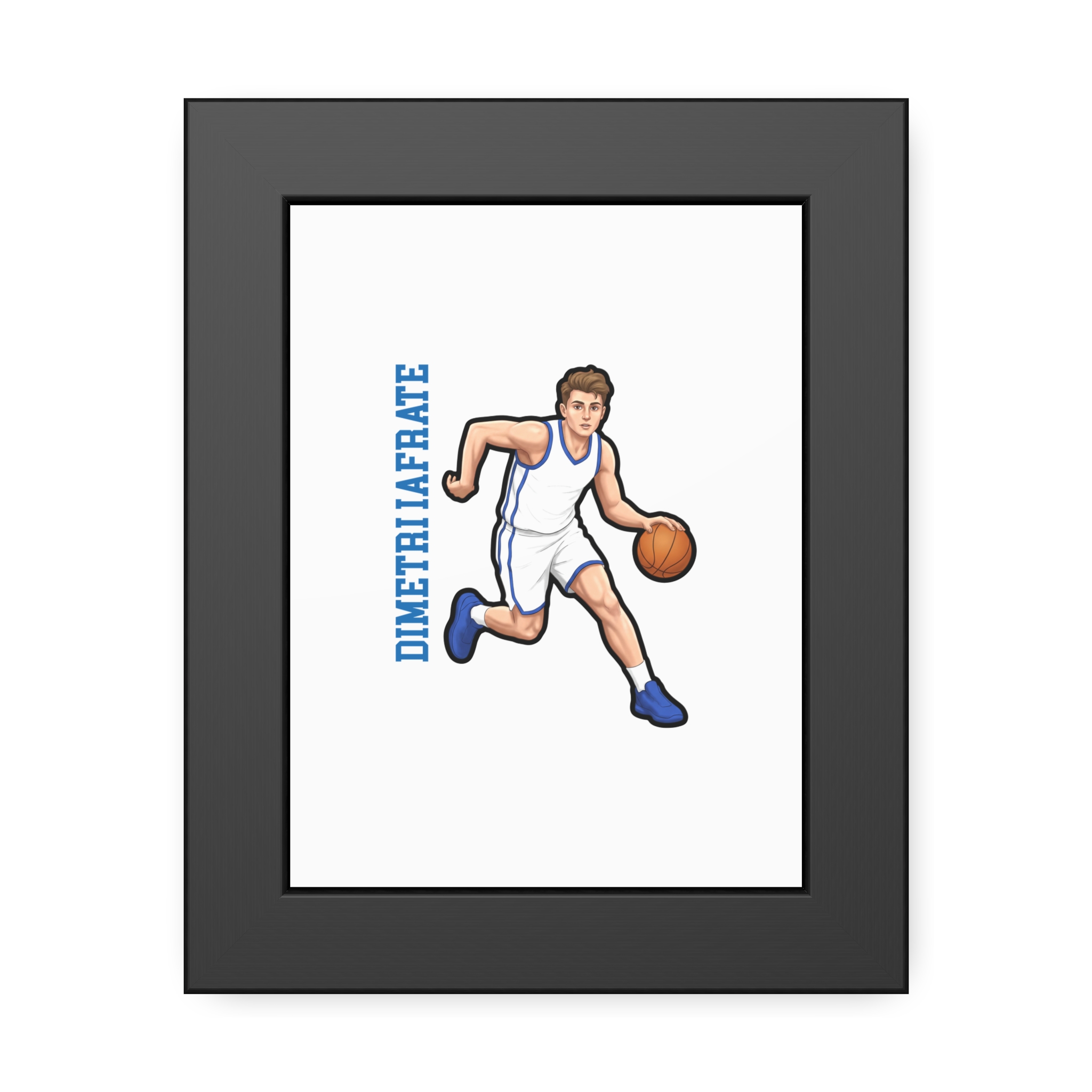 Framed Poster — character_name_vertical in Black