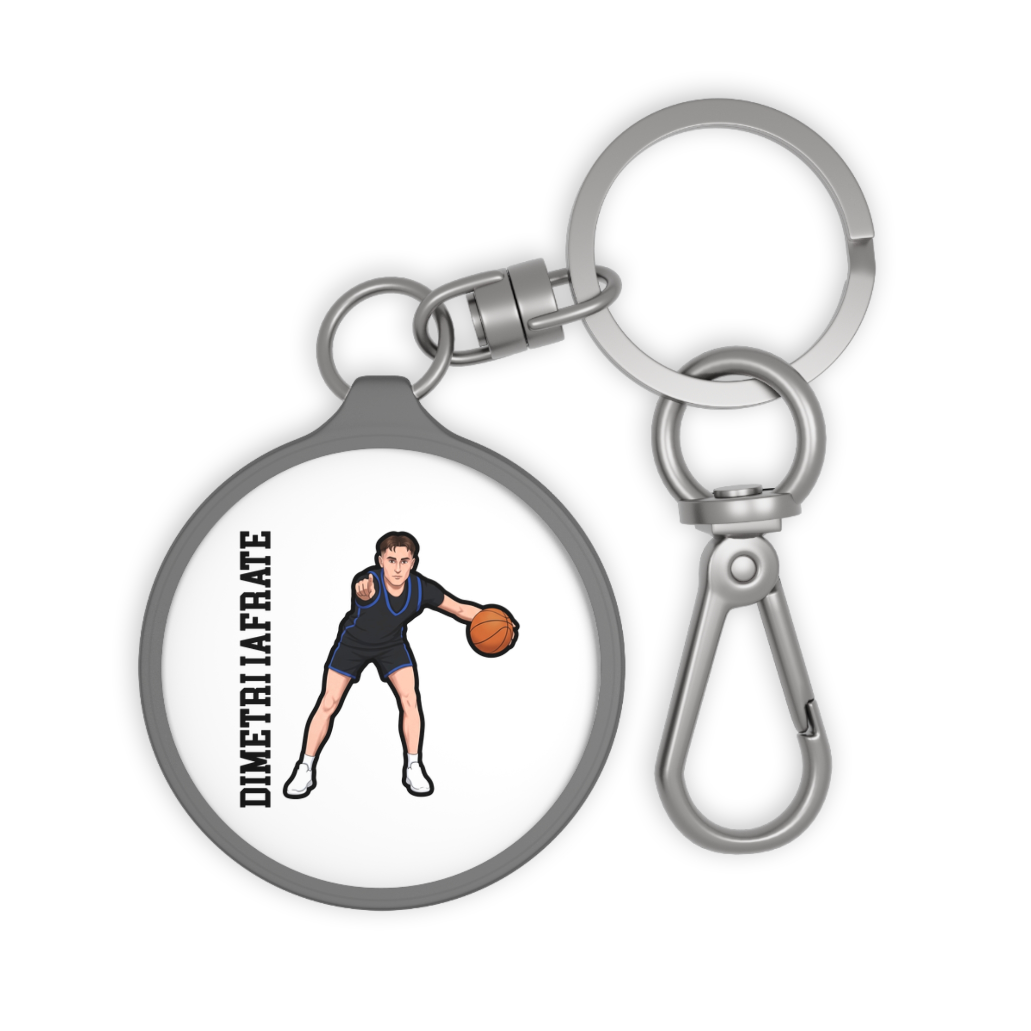 Keychain — character_name_vertical in Grey
