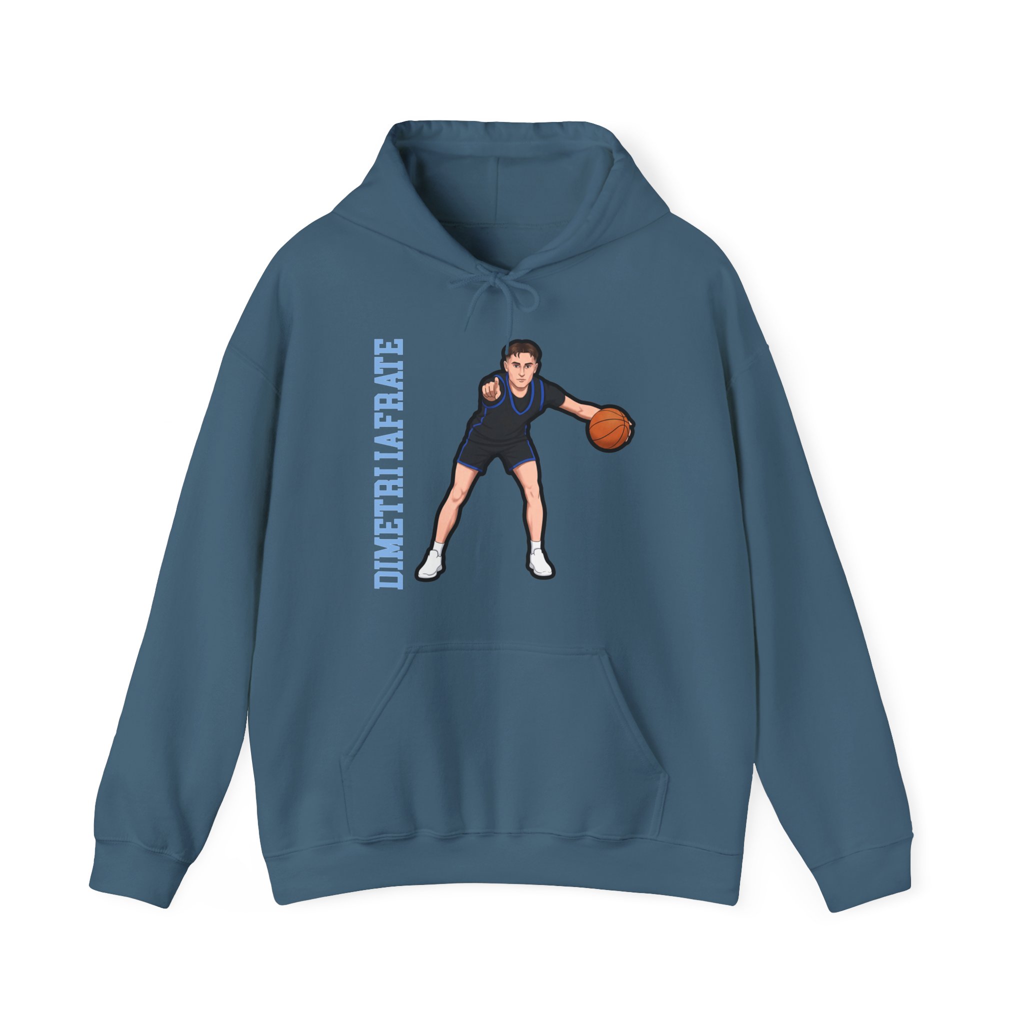 Hoodie — character_name_vertical in Blue