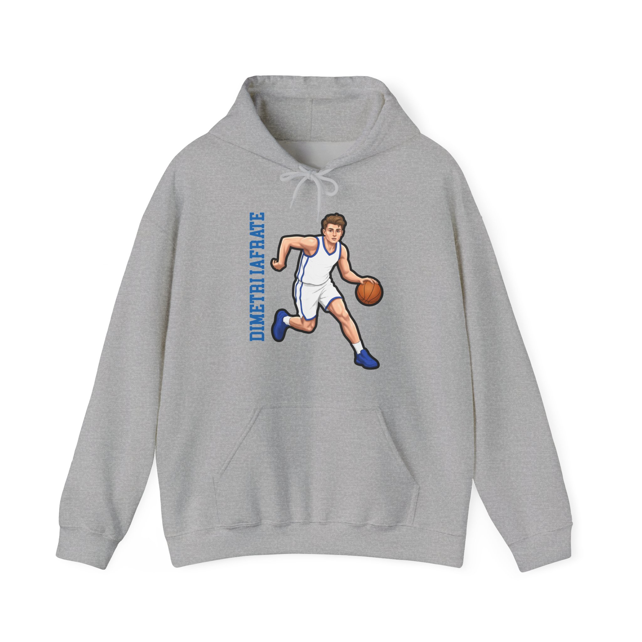 Hoodie — character_name_vertical in Grey