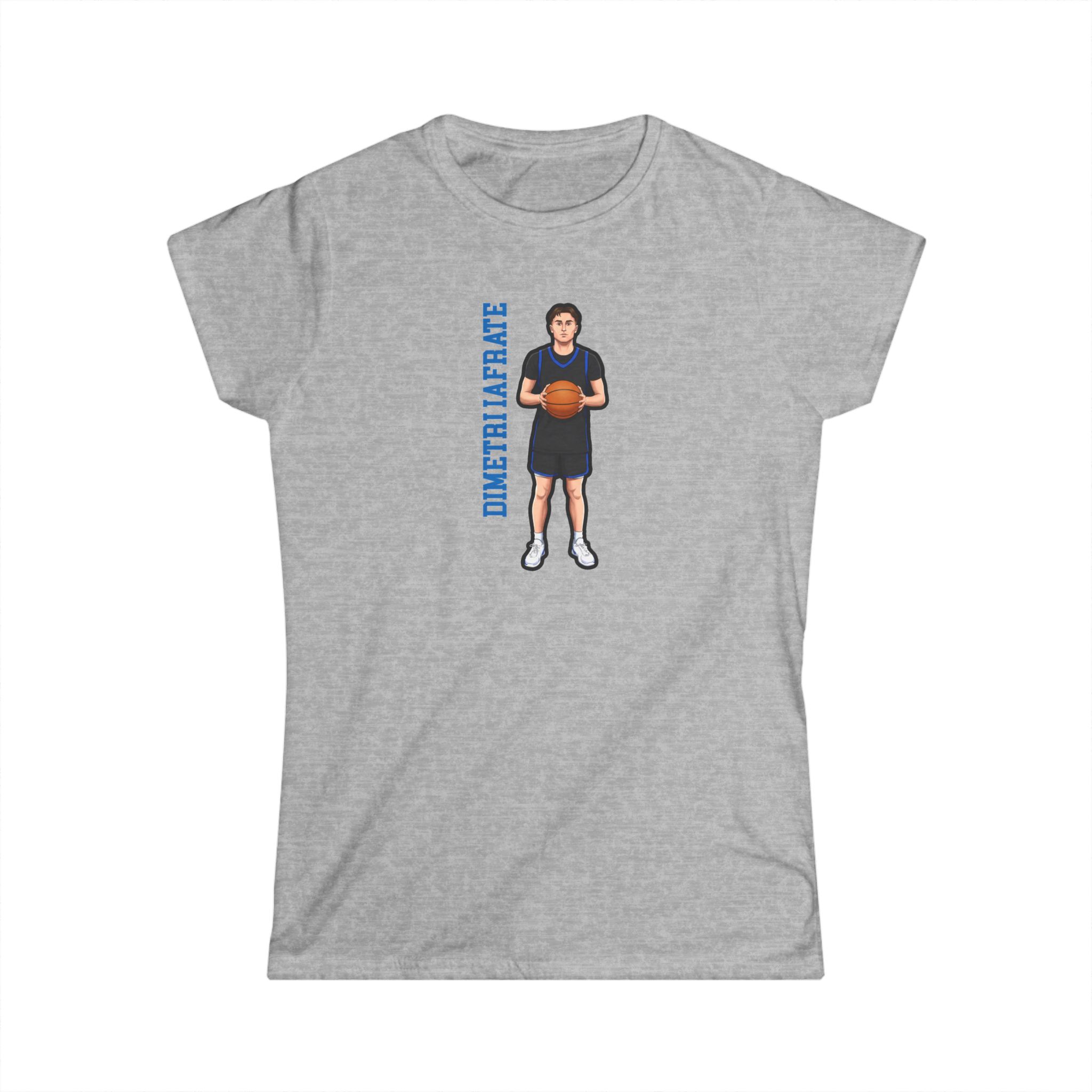 Women's Softstyle Tee — character_name_vertical in Grey