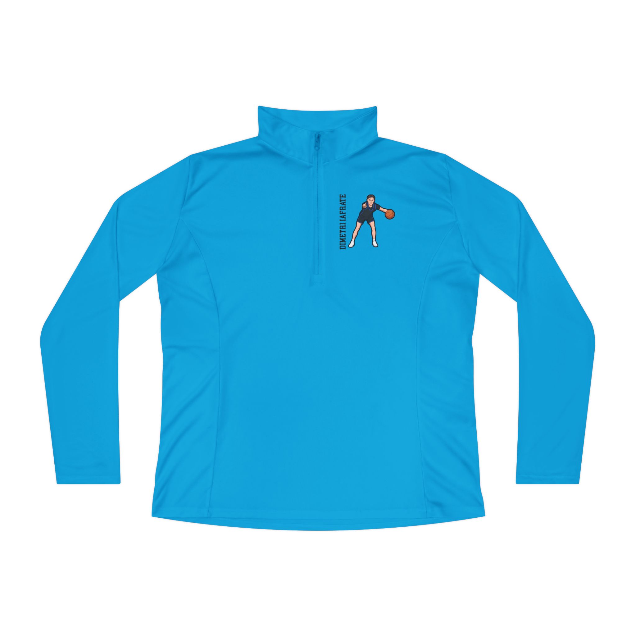 Women's Q-Zip Pullover — character_name_vertical in Blue