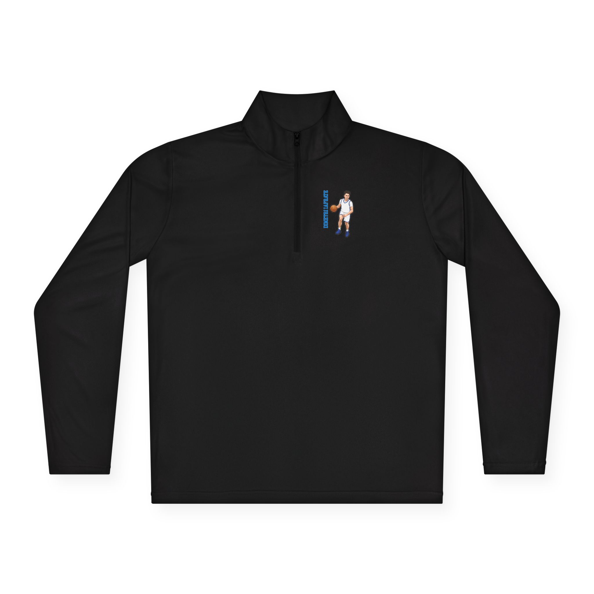 Q-Zip Pullover — character_name_vertical in Black
