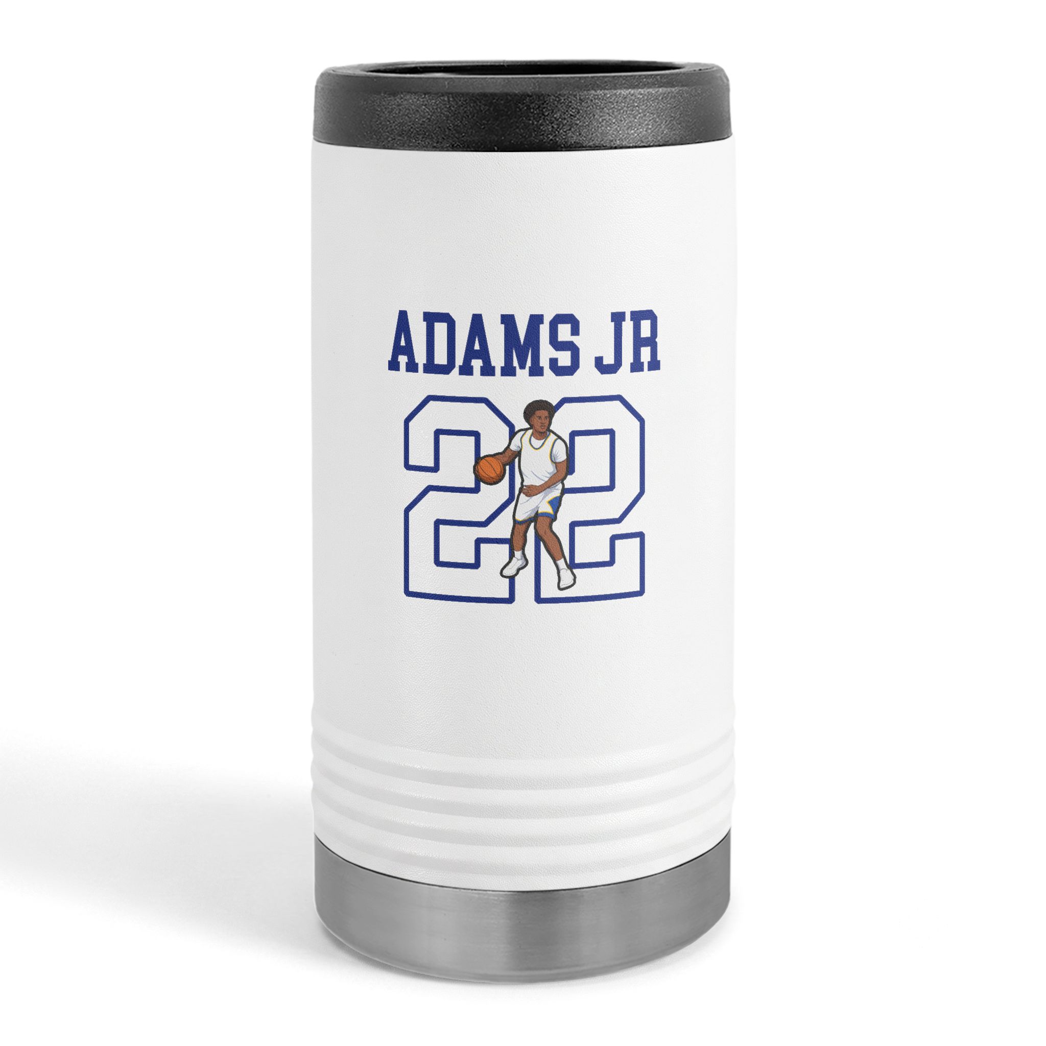 Slim Stainless Can Cooler — character_shirsey in White