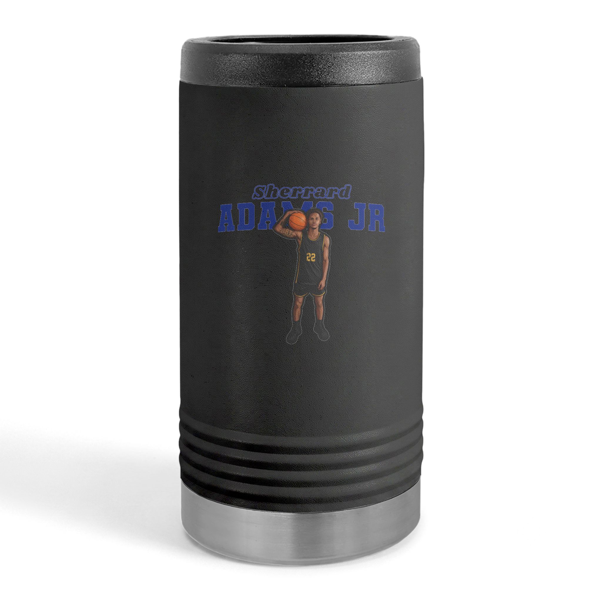 Slim Stainless Can Cooler — character_name_arch in Black