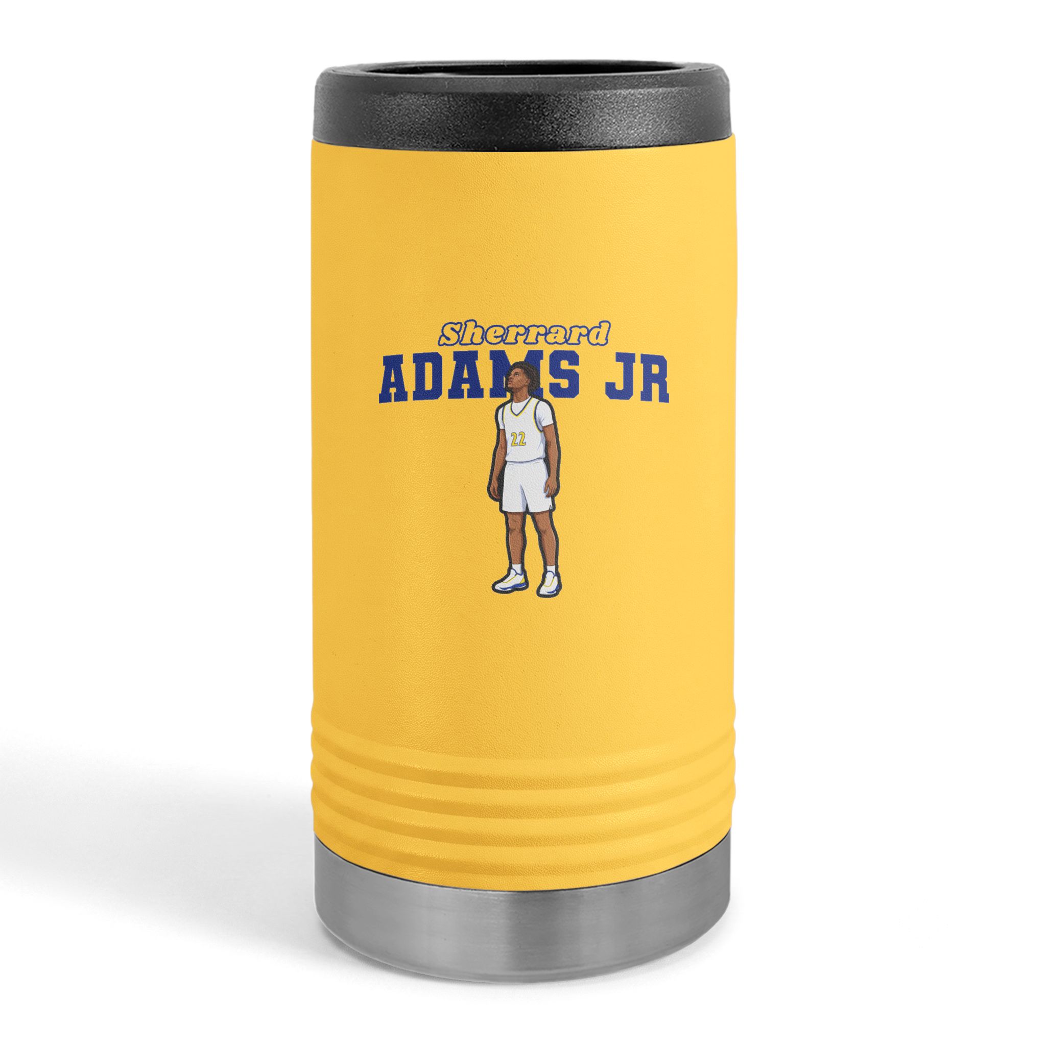 Slim Stainless Can Cooler — character_name_arch in Yellow