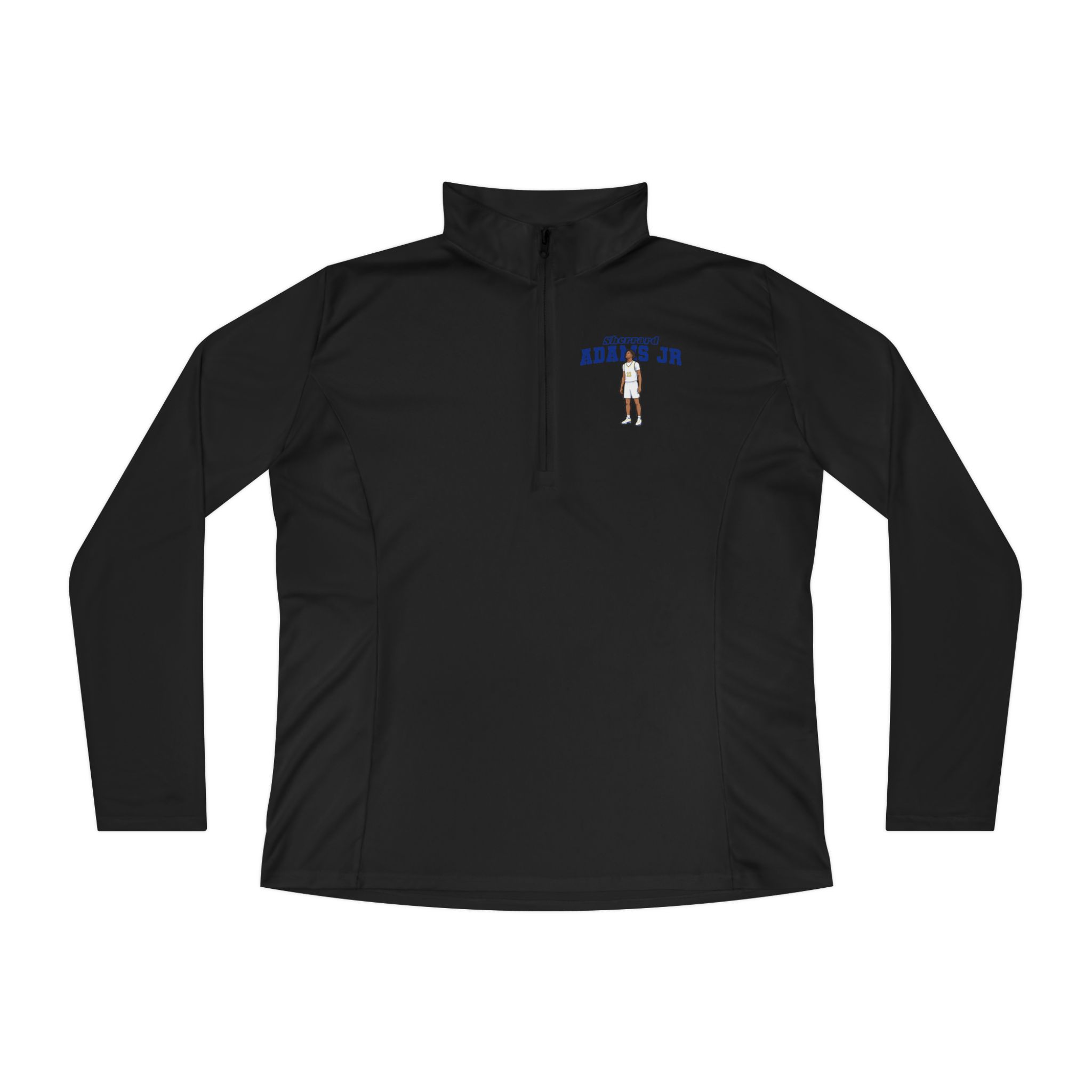 Women's Q-Zip Pullover — character_name_arch in Black