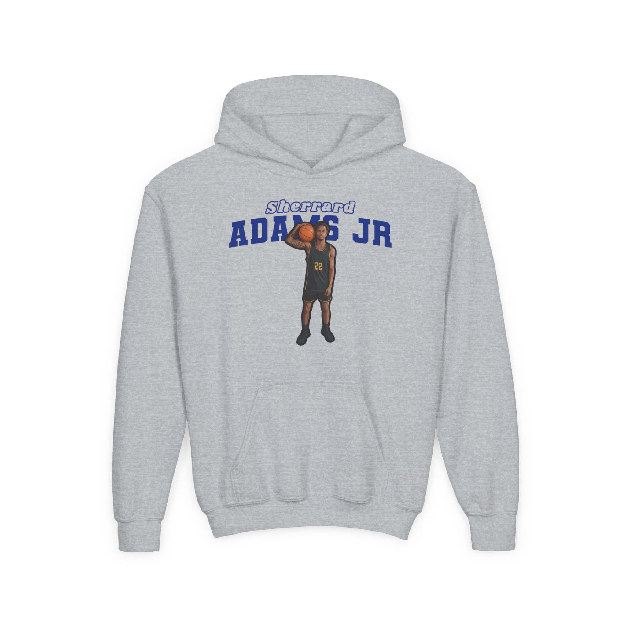 Youth Hoodie — character_name_arch in Grey