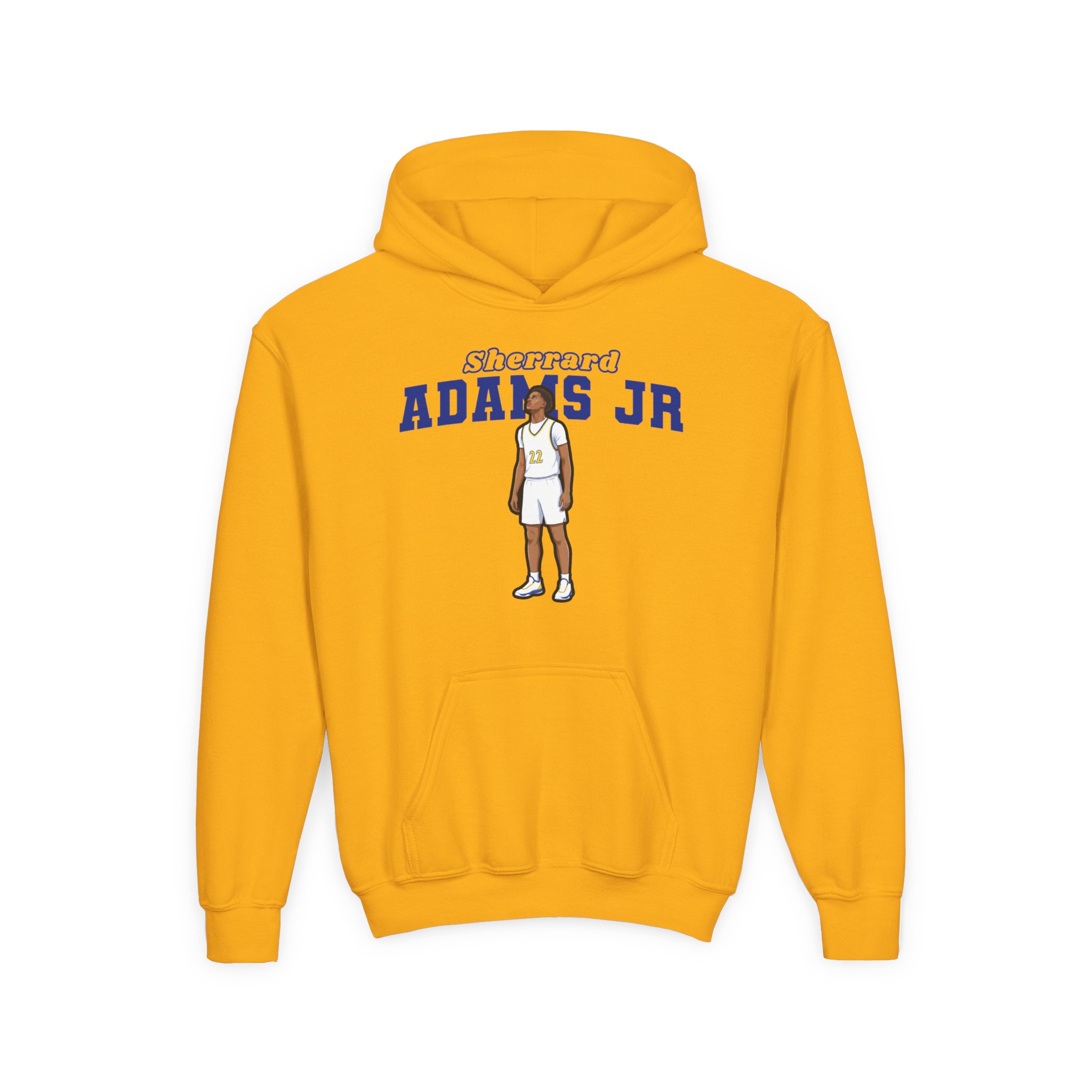 Youth Hoodie — character_name_arch in Gold