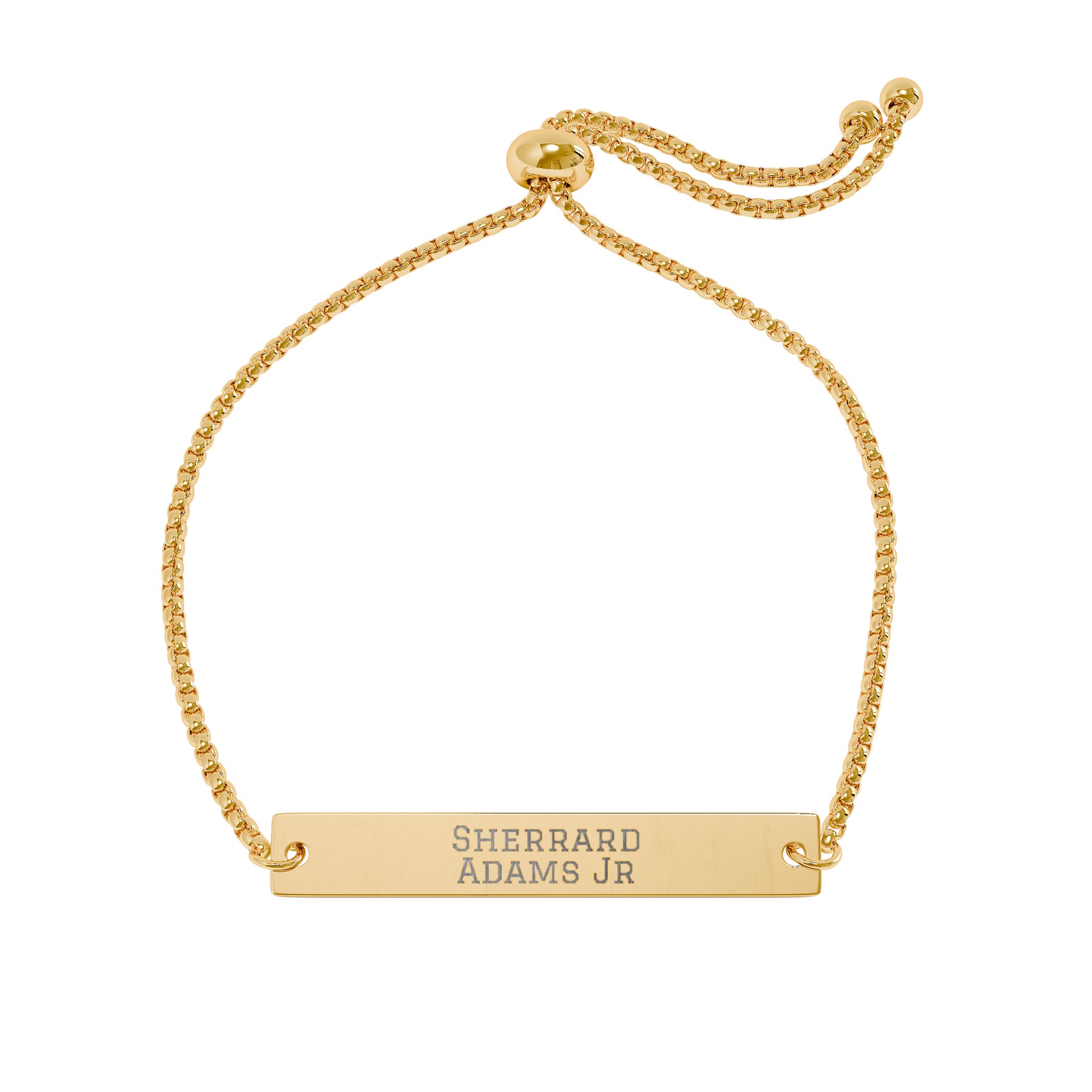 Engraved Bar Bracelet — Classic in Gold
