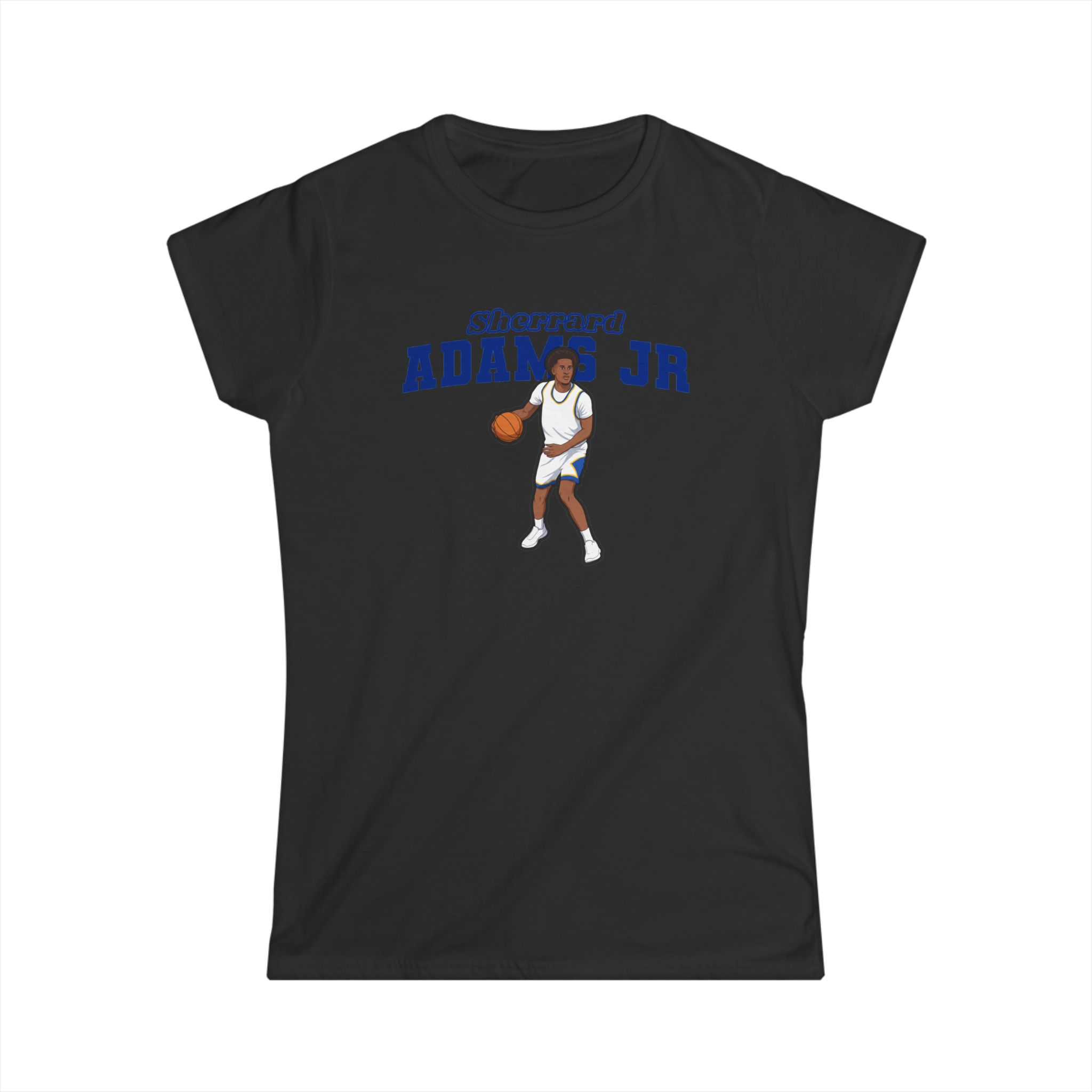 Women's Softstyle Tee — character_name_arch in Black
