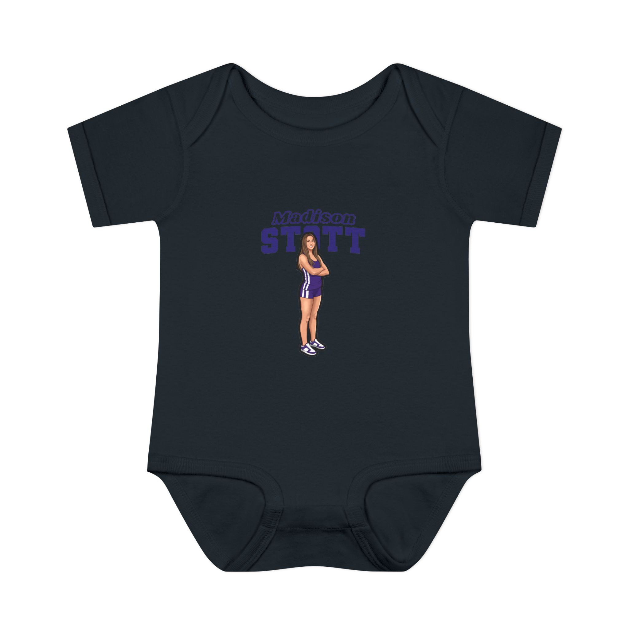 Baby Onesie — character_name_arch in Black
