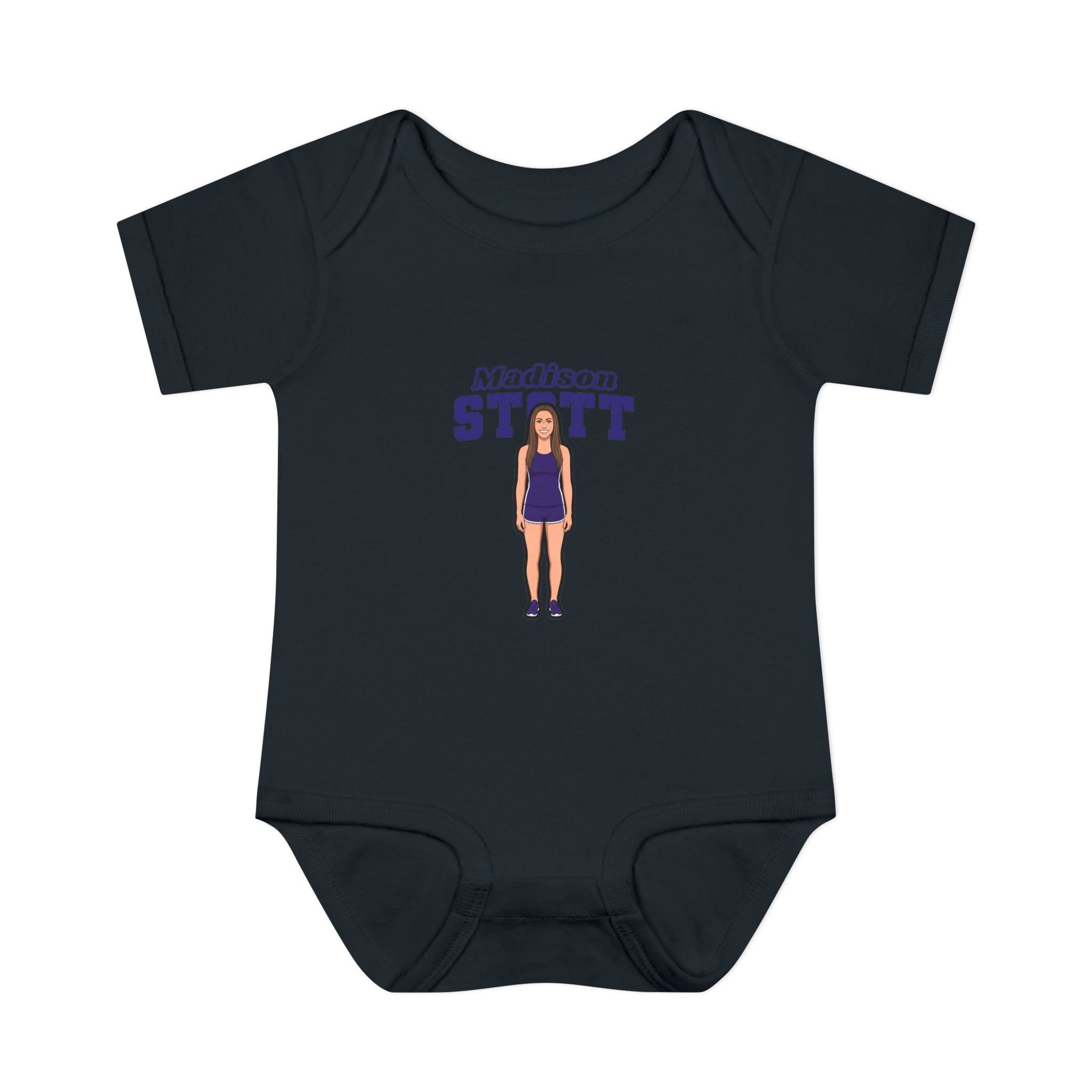 Baby Onesie — character_name_arch in Black
