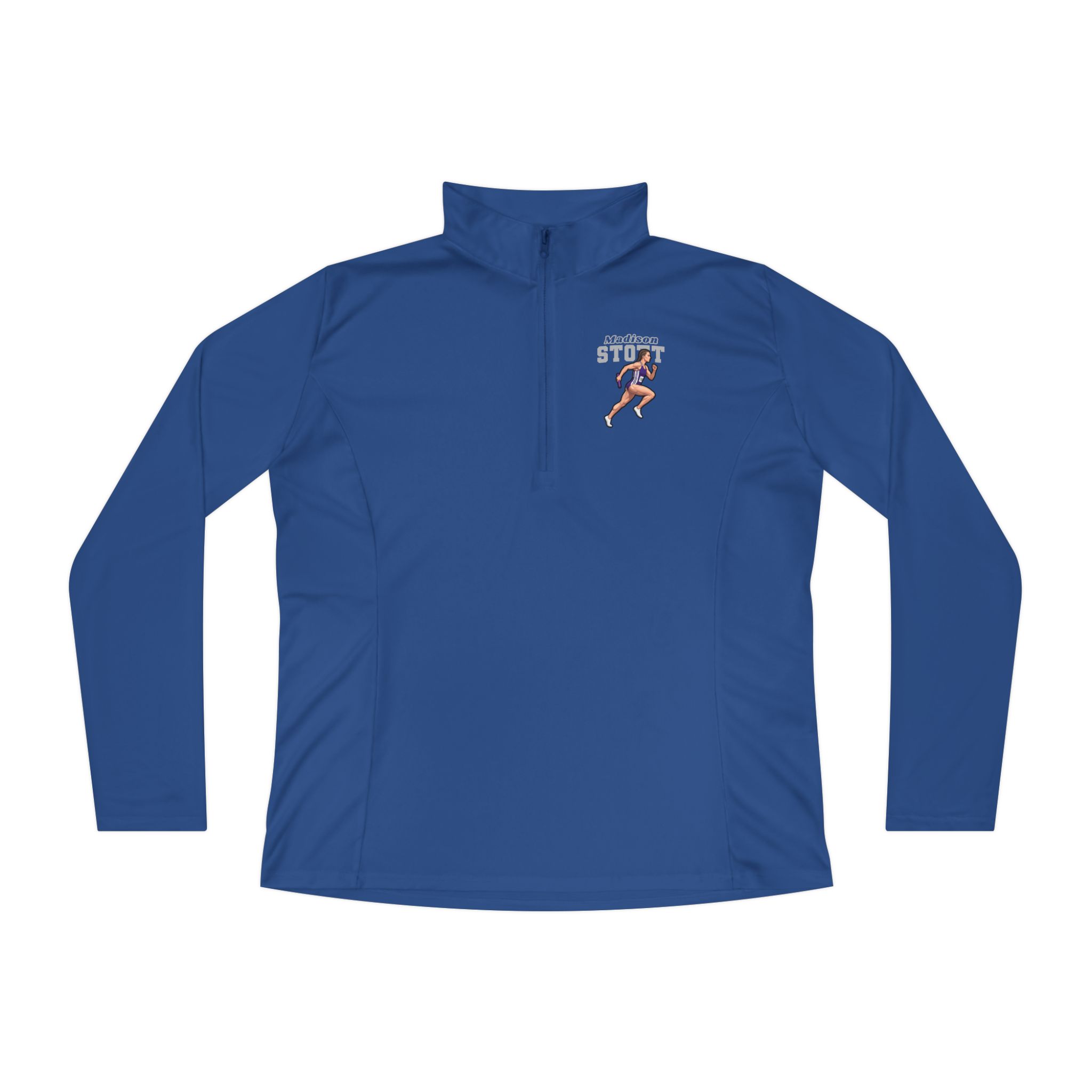 Women's Q-Zip Pullover — character_name_arch in Royal