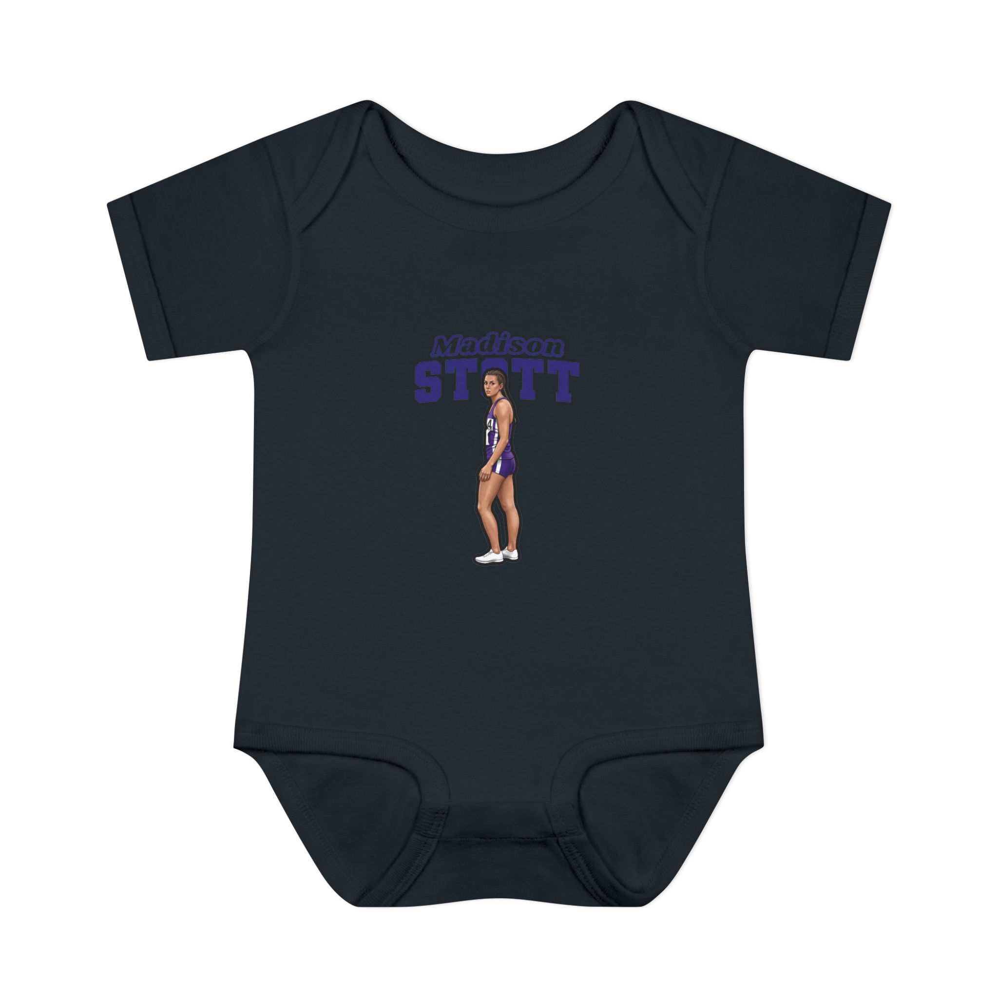 Baby Onesie — character_name_arch in Black