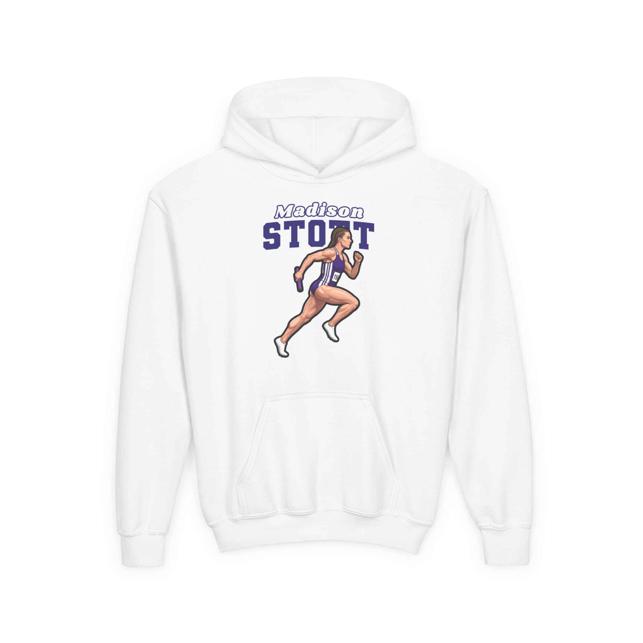 Youth Hoodie — character_name_arch in White
