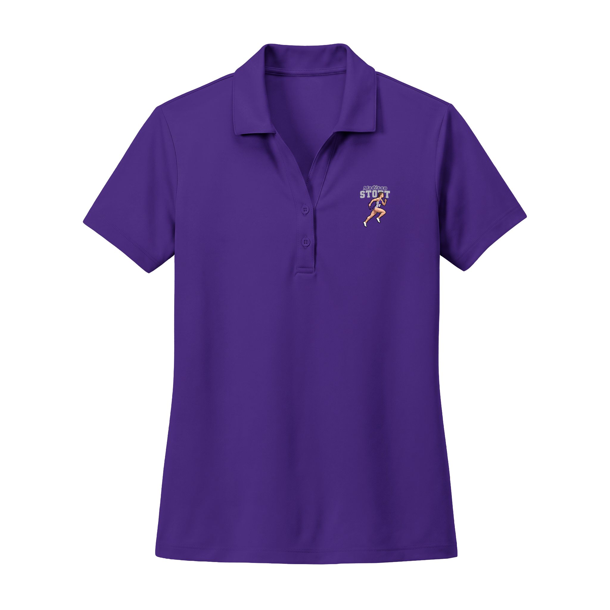 Women's Polo — character_name_arch in Purple