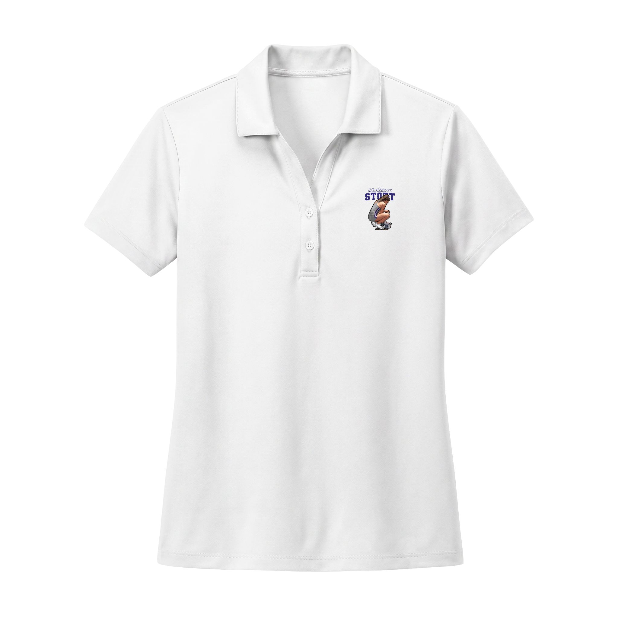 Women's Polo — character_name_arch in White