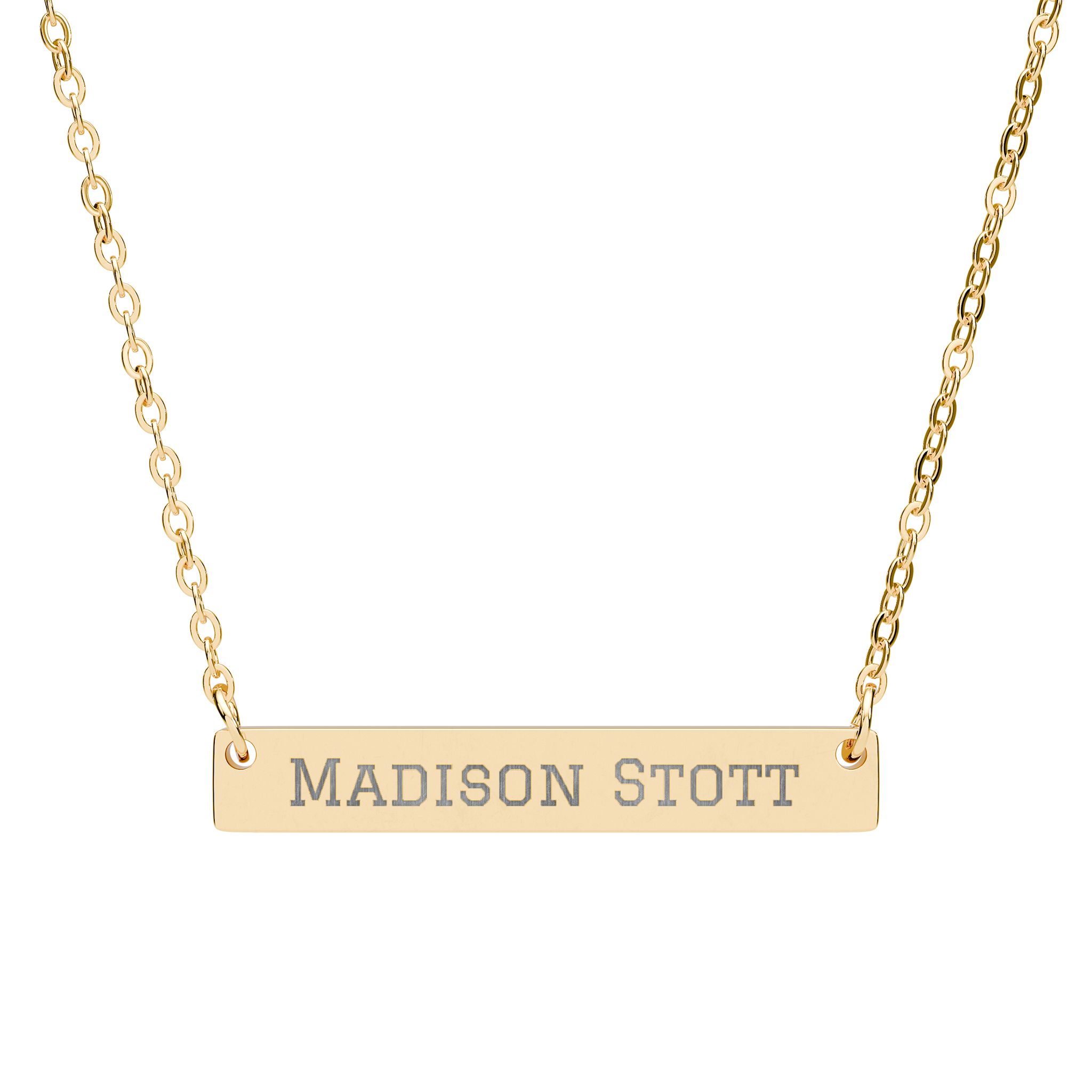 Engraved Bar Necklace — Classic in Gold