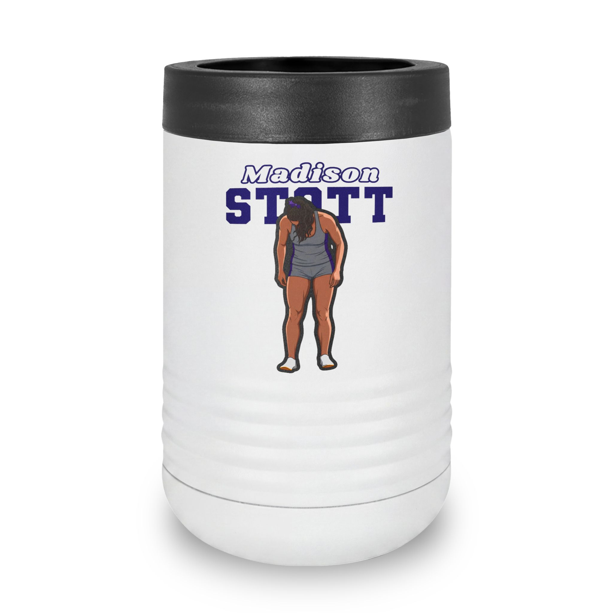 Stainless Can Cooler — character_name_arch in White