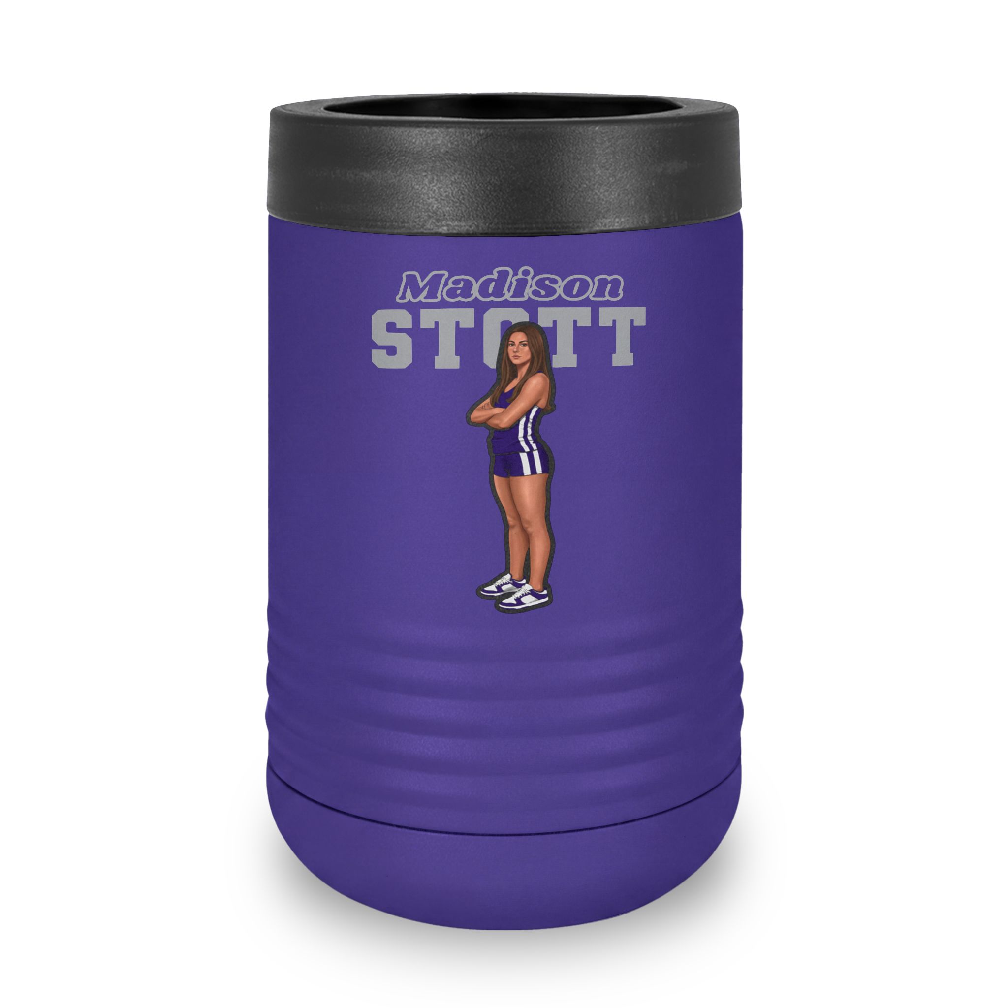 Stainless Can Cooler — character_name_arch in Purple