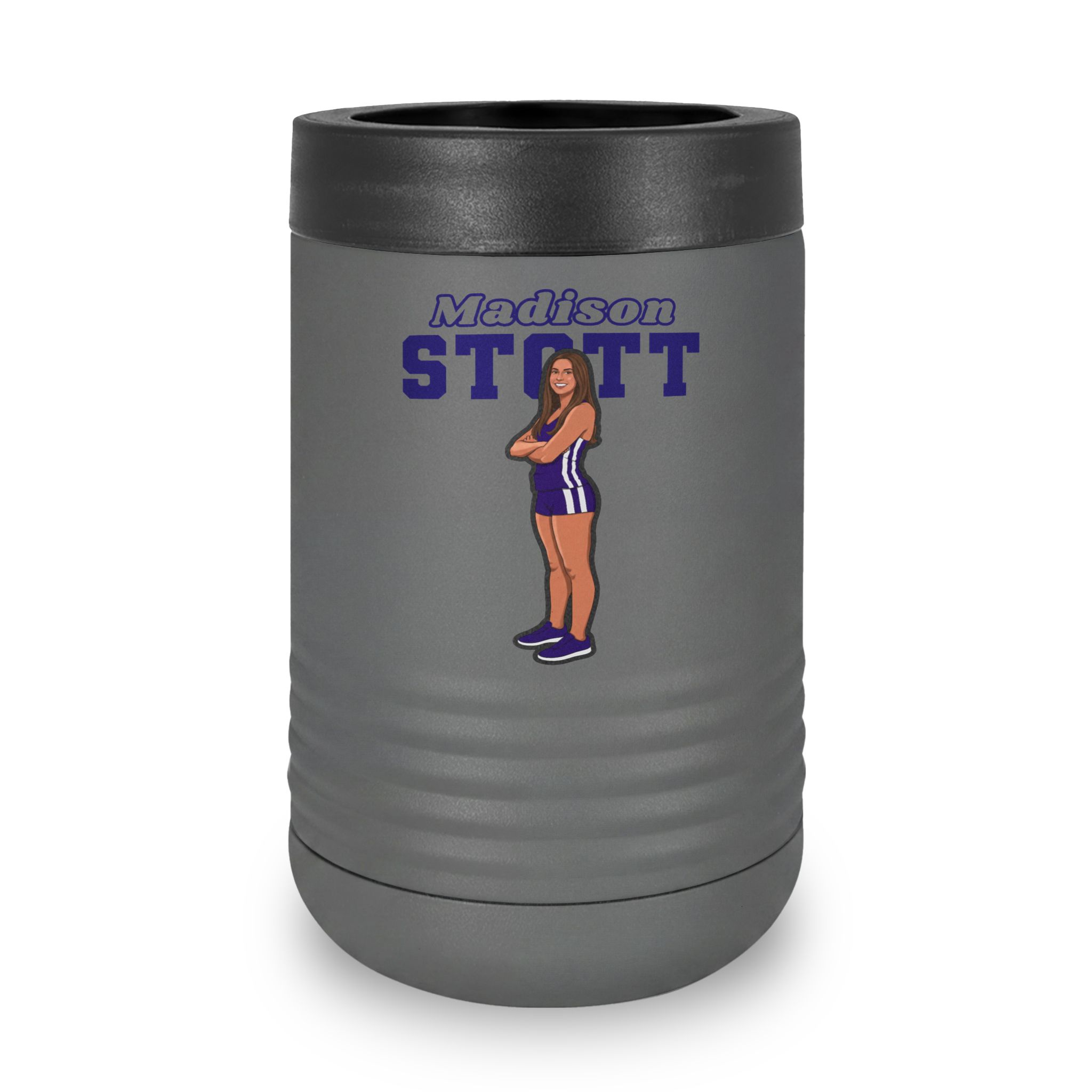 Stainless Can Cooler — character_name_arch in Grey