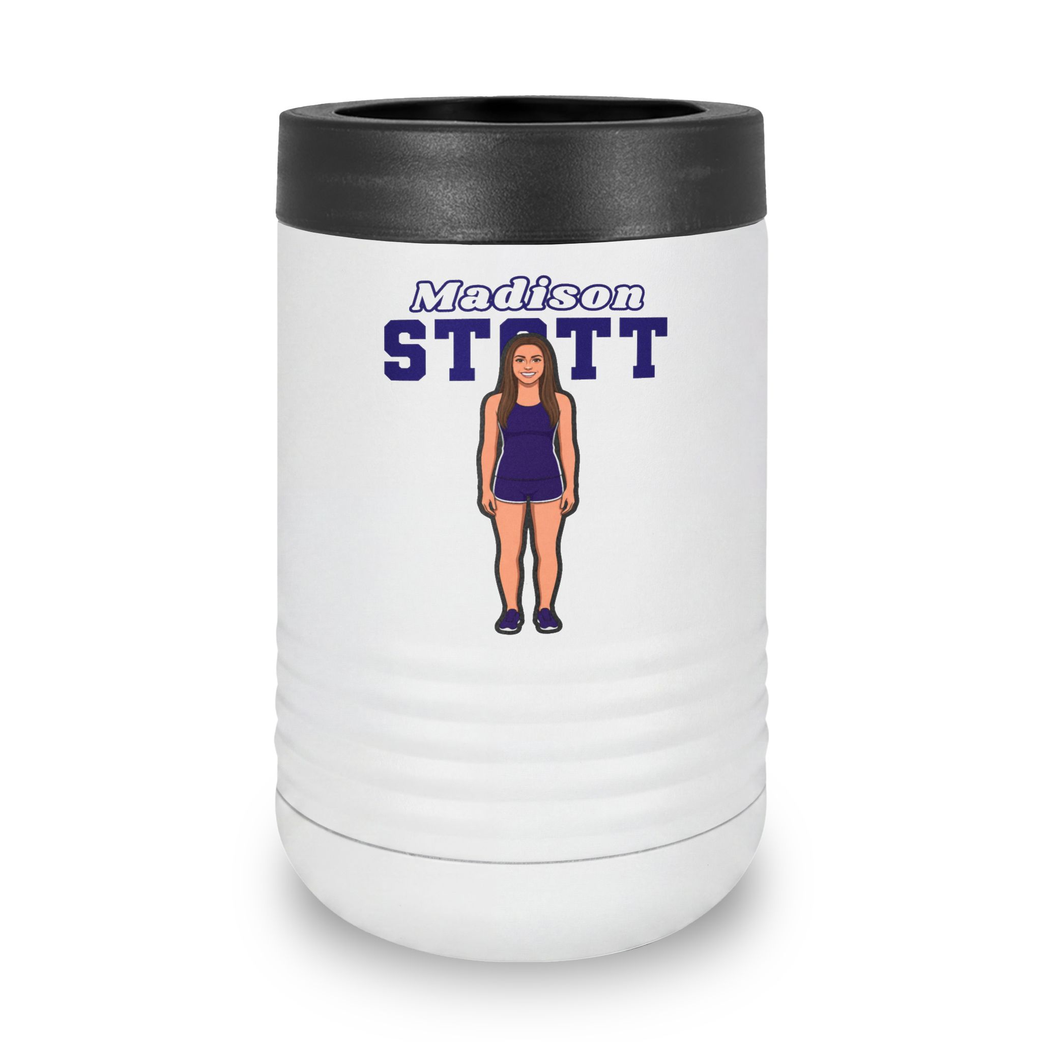 Stainless Can Cooler — character_name_arch in White