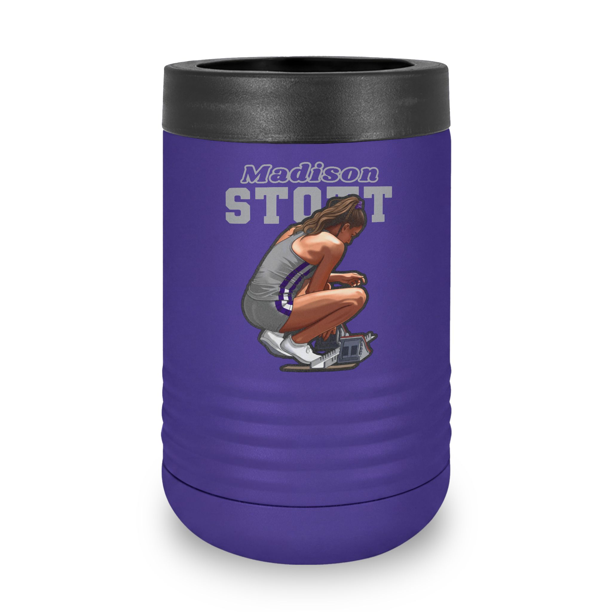 Stainless Can Cooler — character_name_arch in Purple