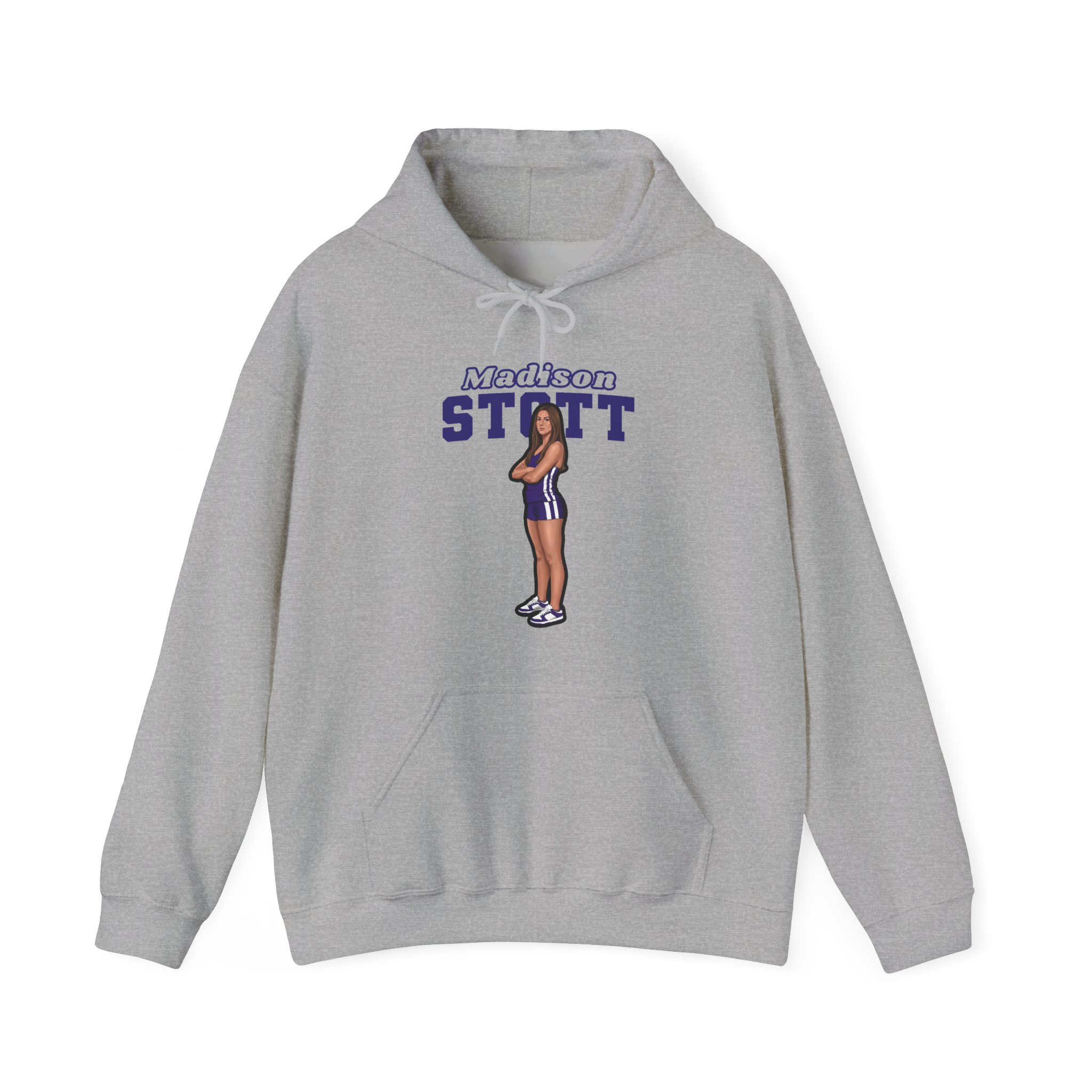 Hoodie — character_name_arch in Grey