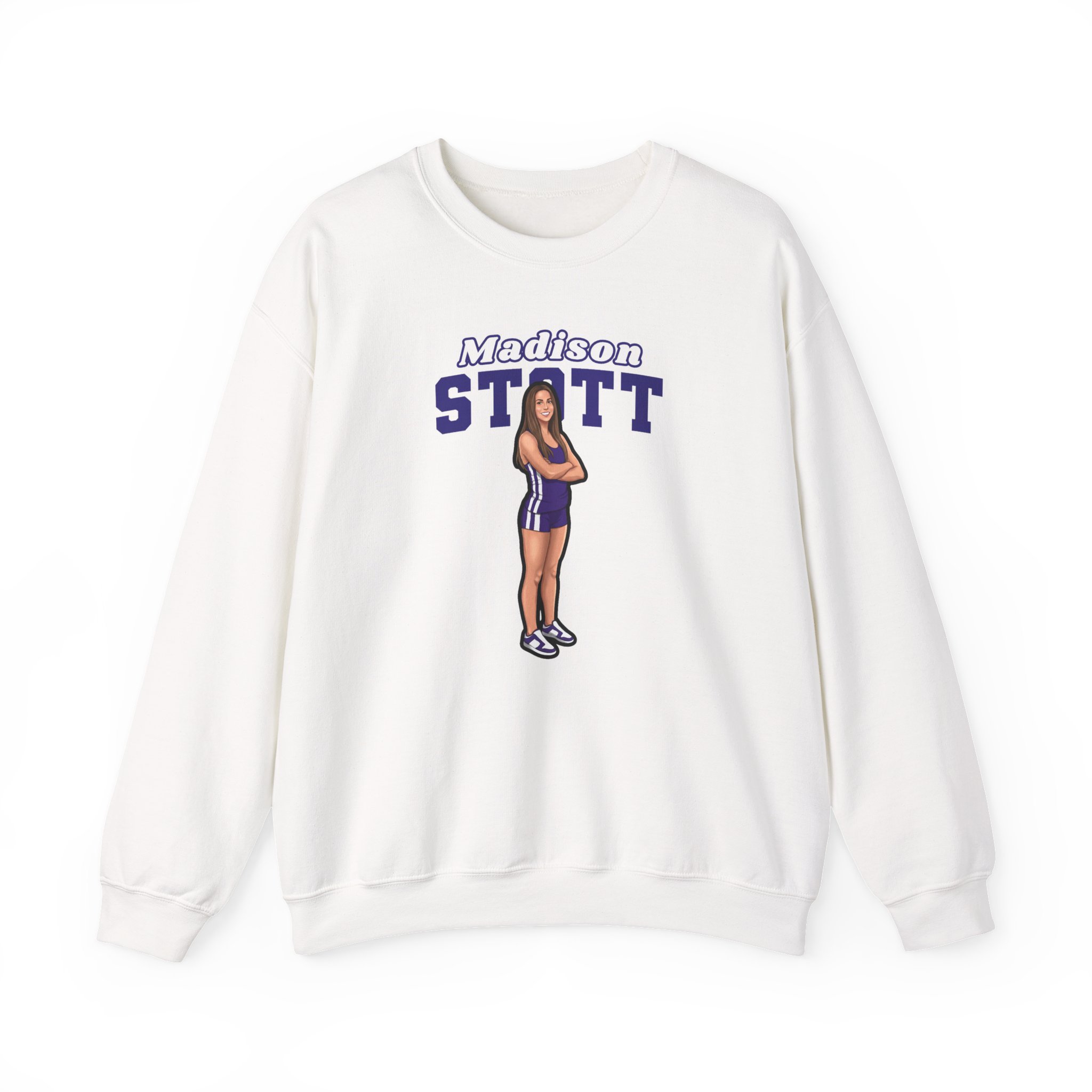 Crewneck Sweatshirt — character_name_arch in White