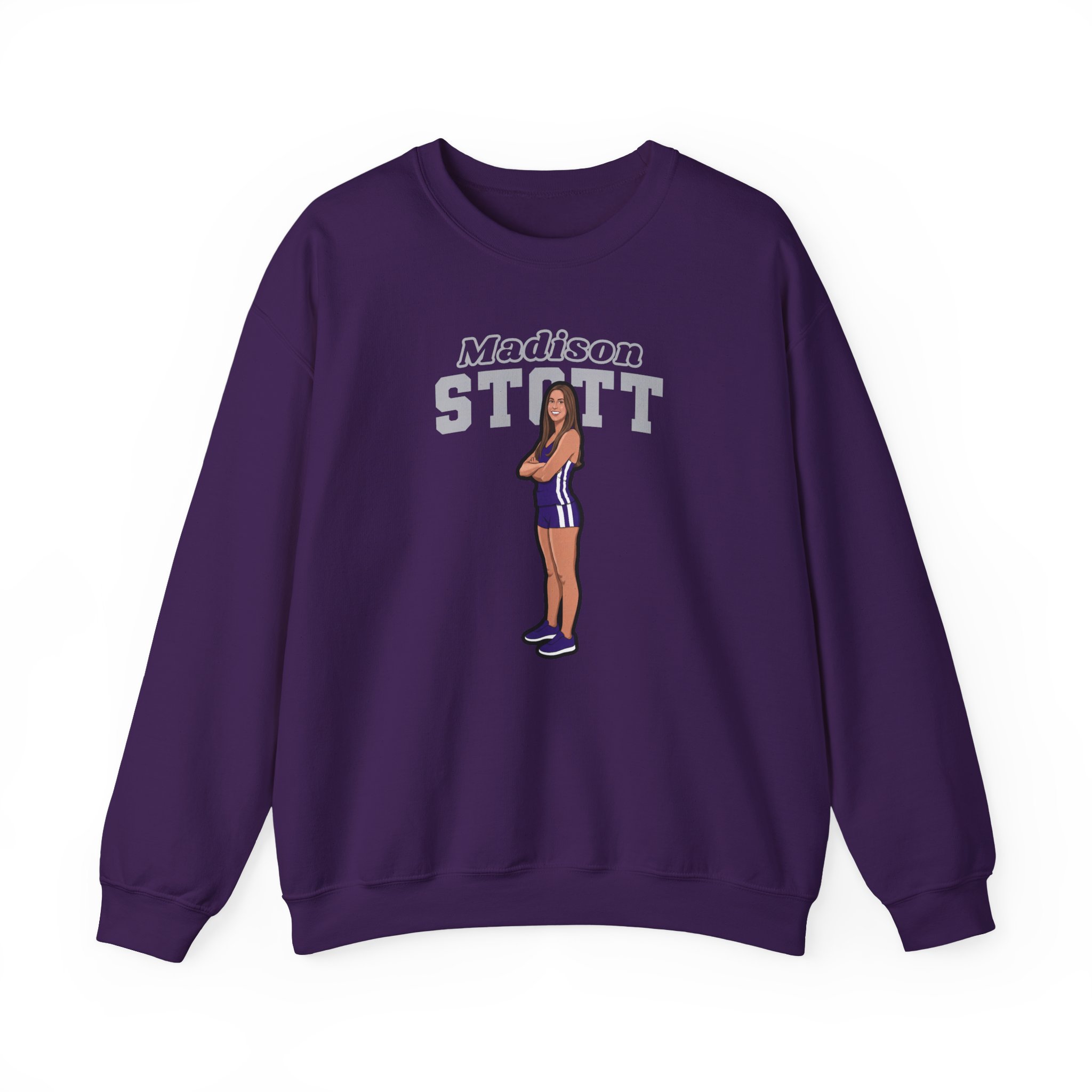 Crewneck Sweatshirt — character_name_arch in Purple