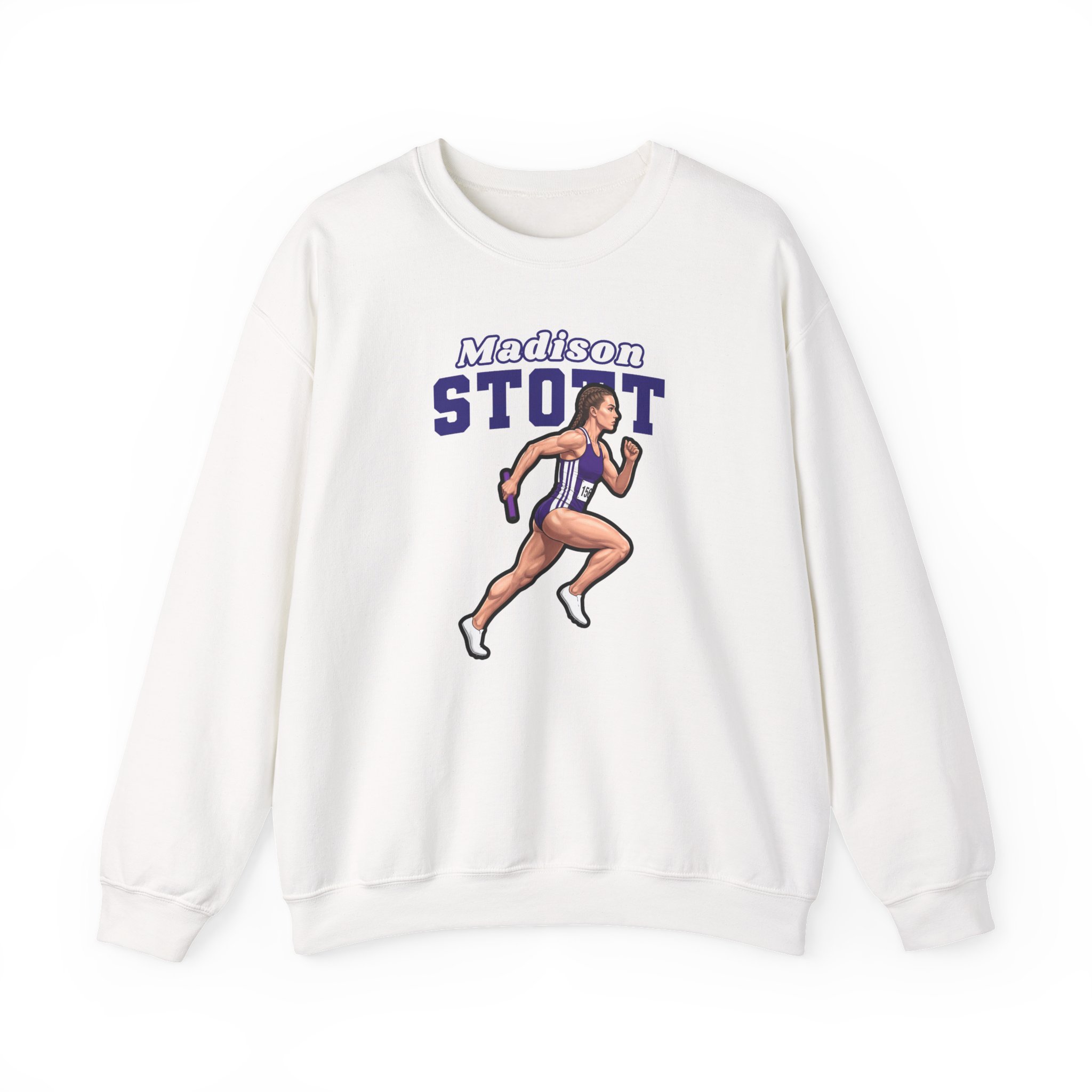 Crewneck Sweatshirt — character_name_arch in White