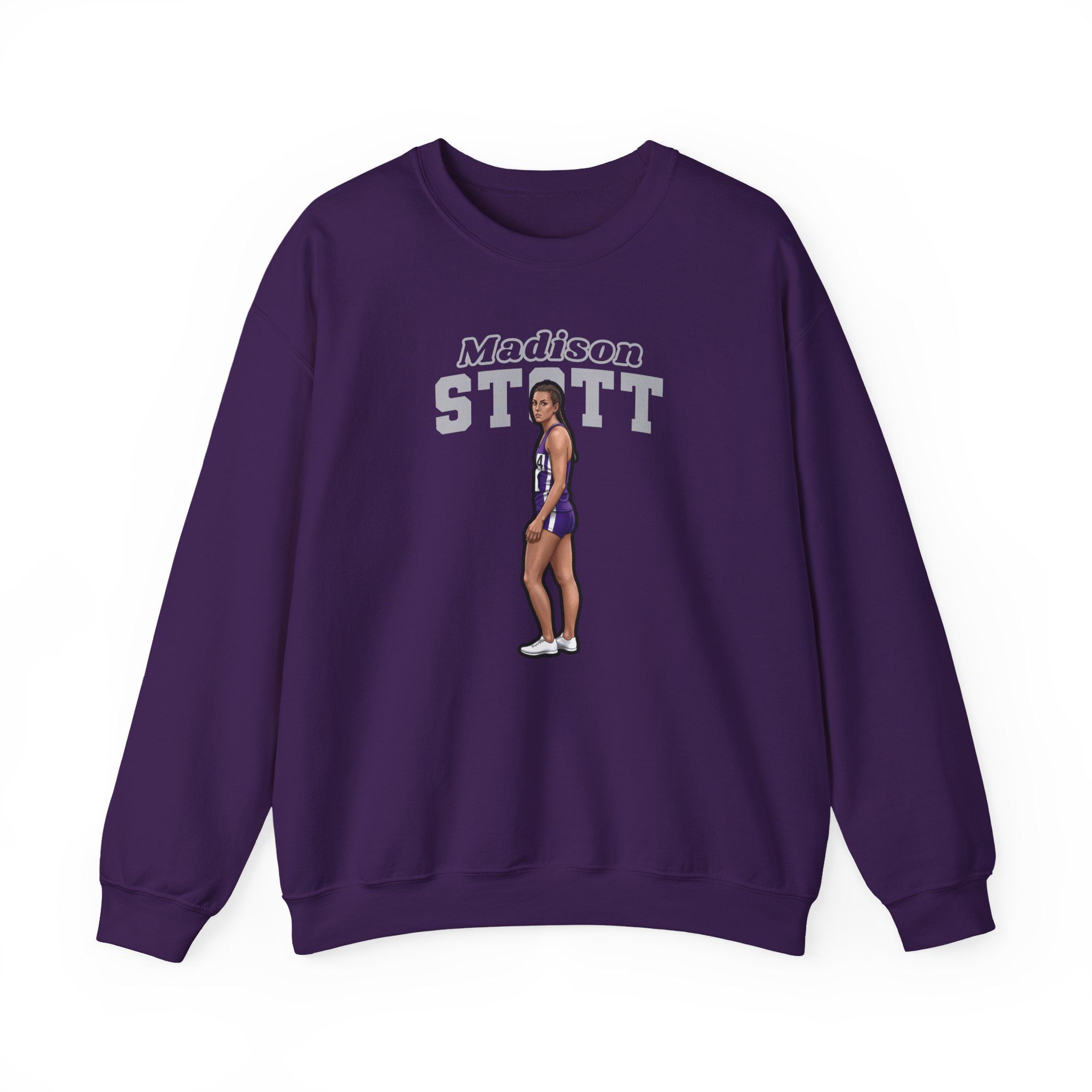 Crewneck Sweatshirt — character_name_arch in Purple