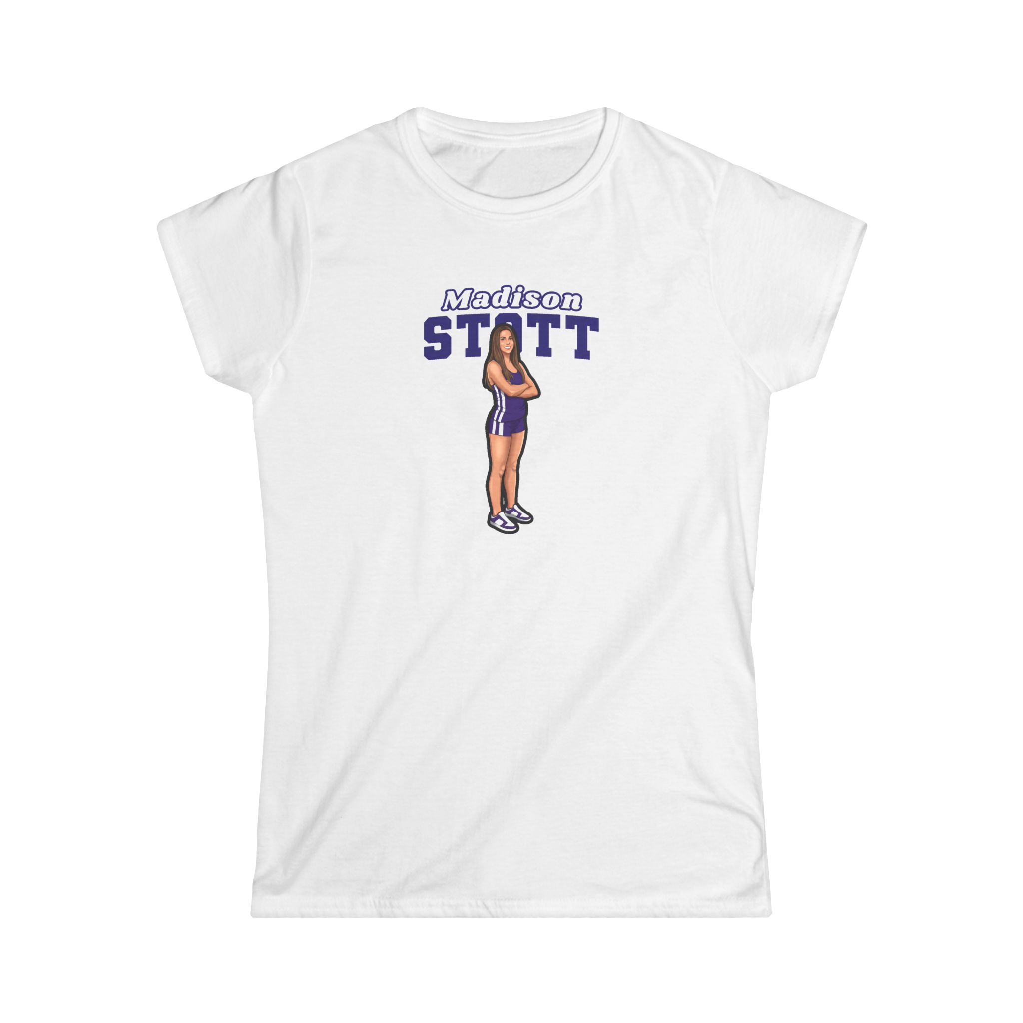 Women's Softstyle Tee — character_name_arch in White