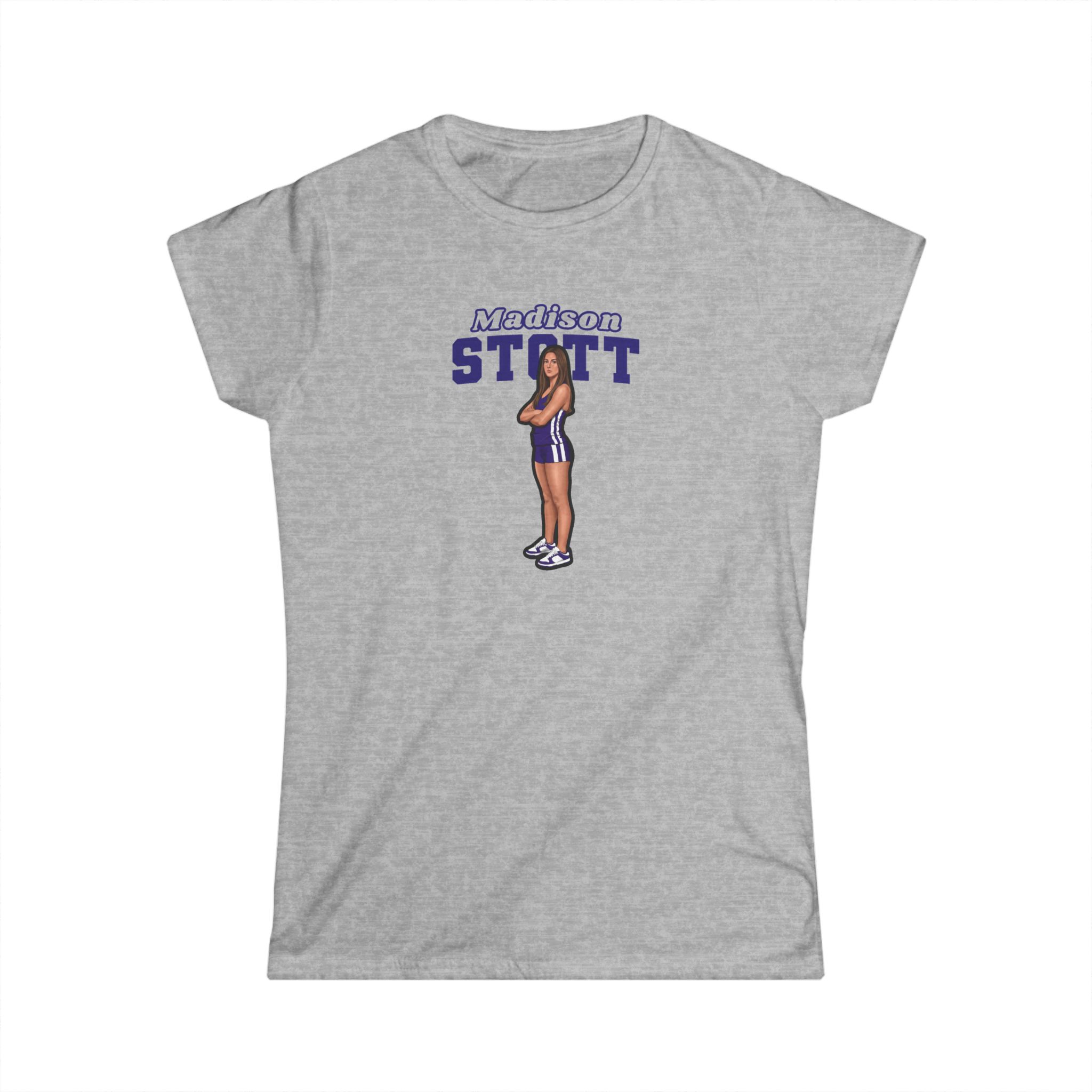 Women's Softstyle Tee — character_name_arch in Grey