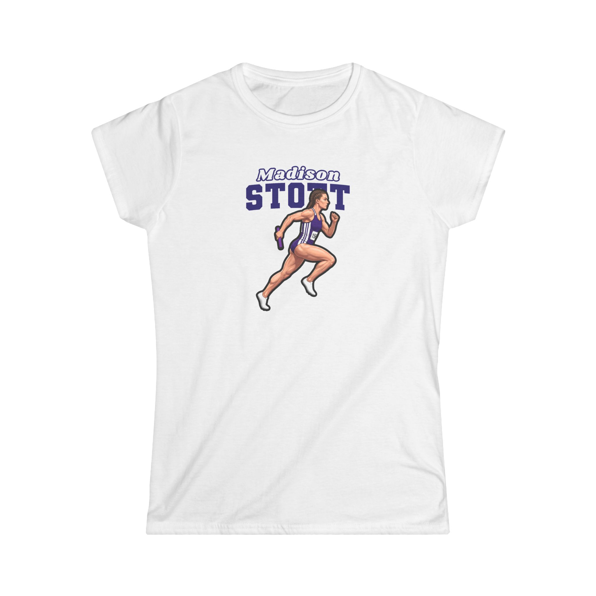 Women's Softstyle Tee — character_name_arch in White