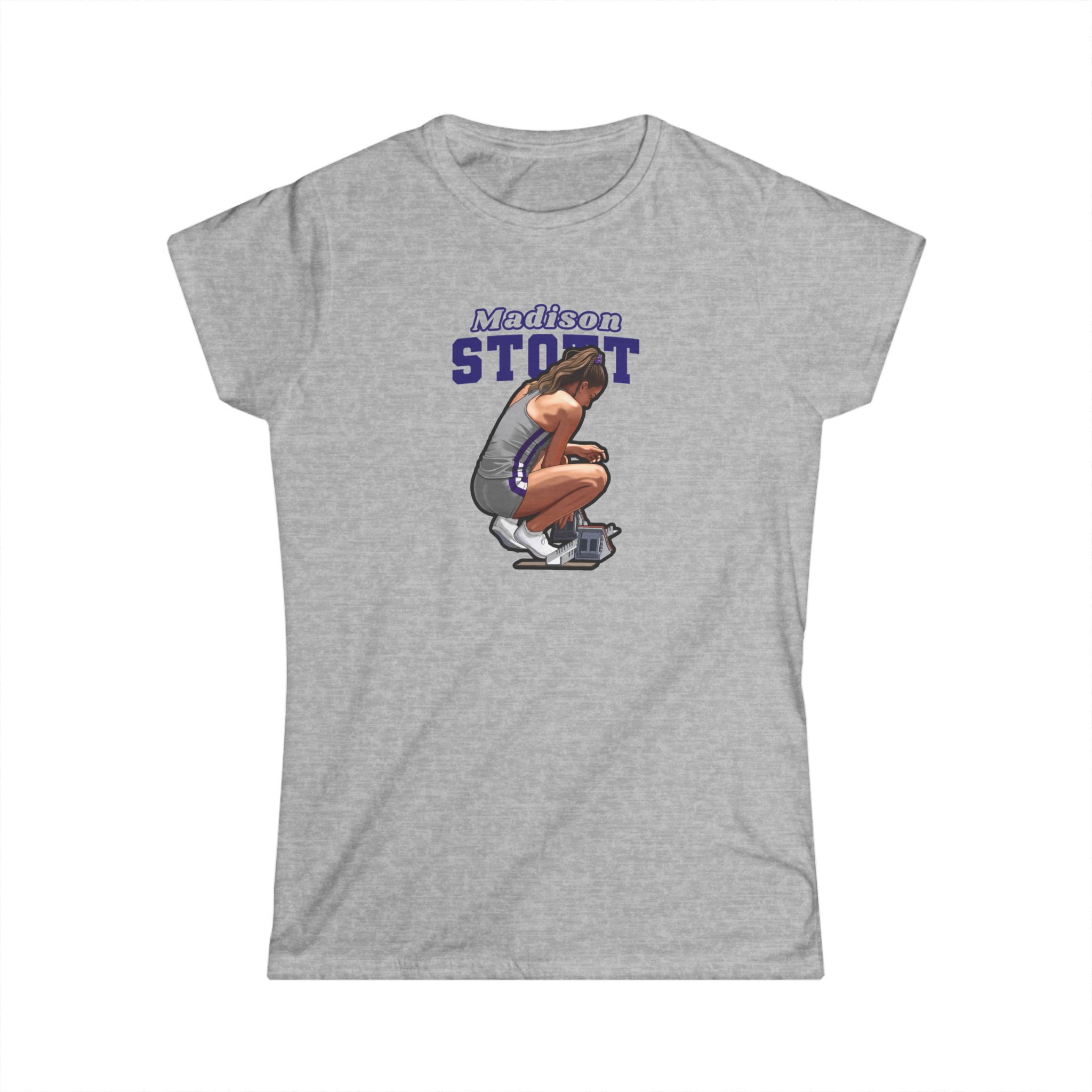 Women's Softstyle Tee — character_name_arch in Grey