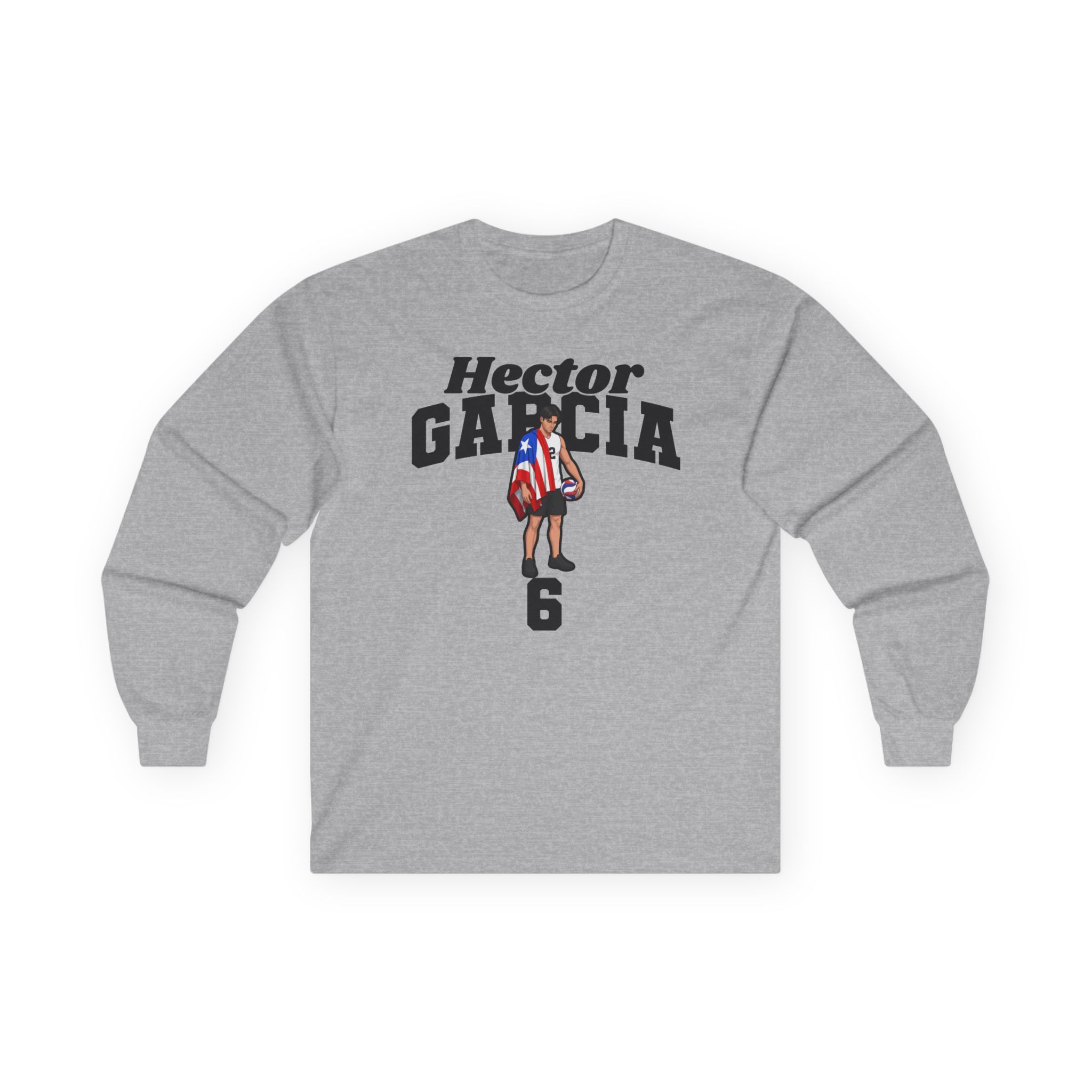 Long Sleeve Tee — character_signature_arch in Grey