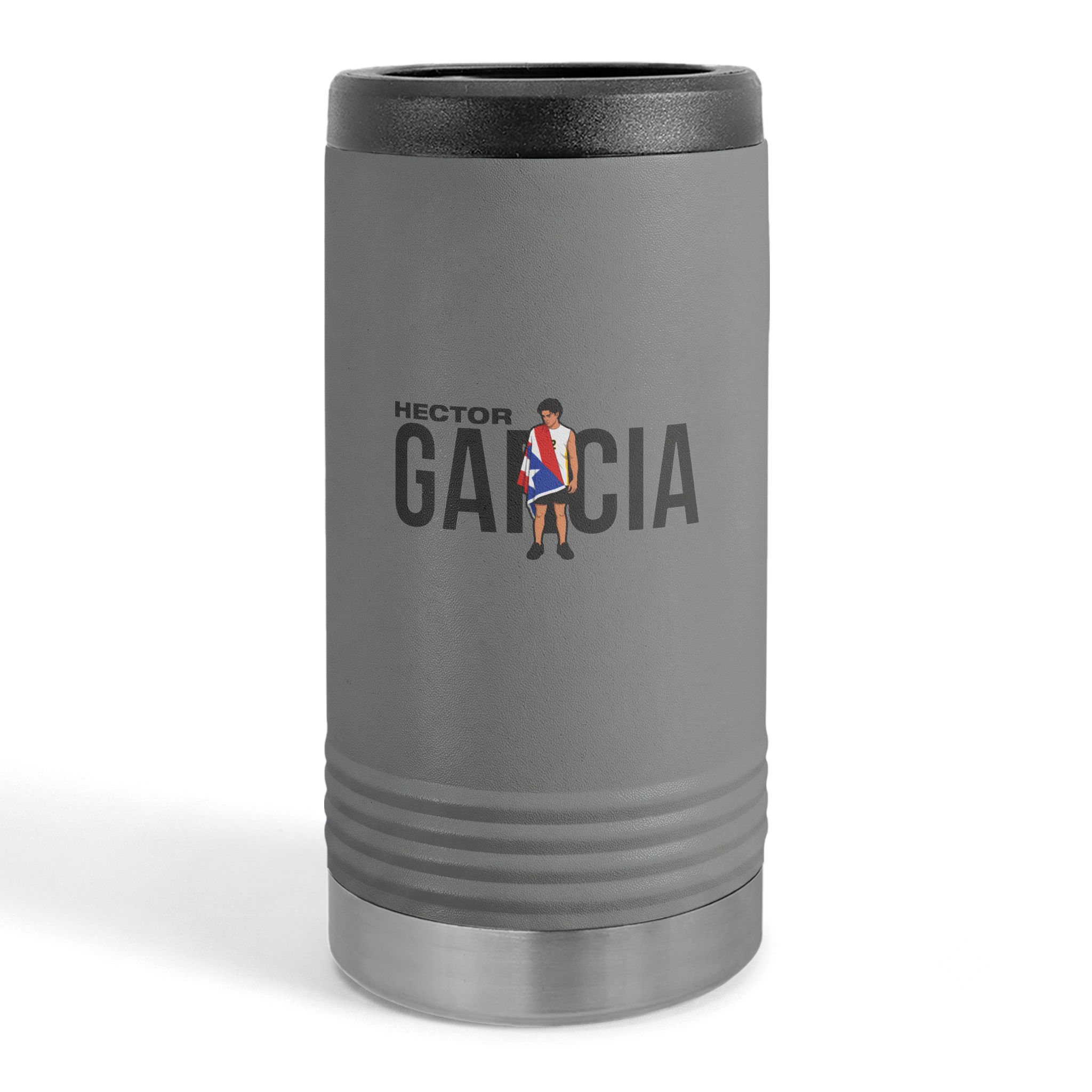 Slim Stainless Can Cooler — character_player_name in Grey