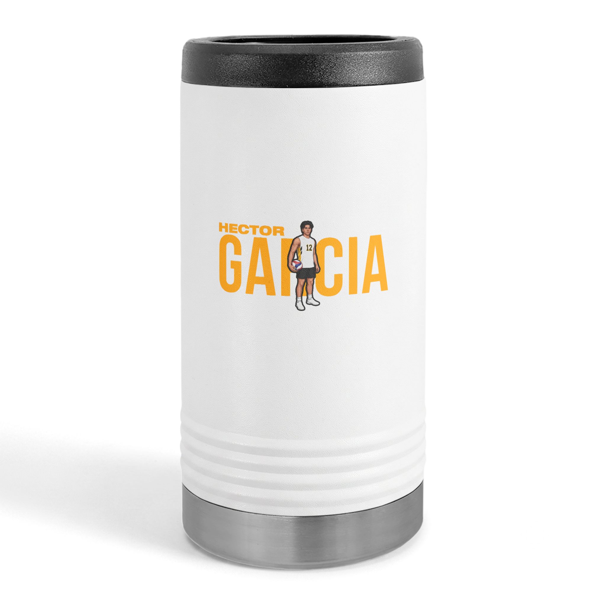 Slim Stainless Can Cooler — character_player_name in White