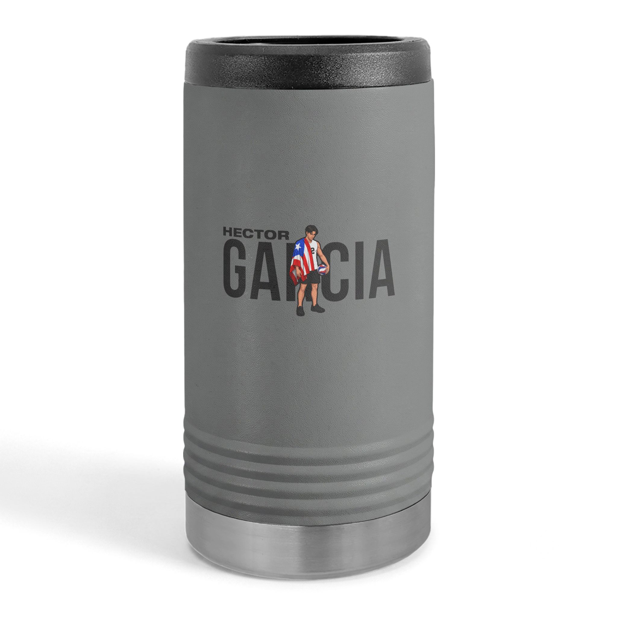 Slim Stainless Can Cooler — character_player_name in Grey