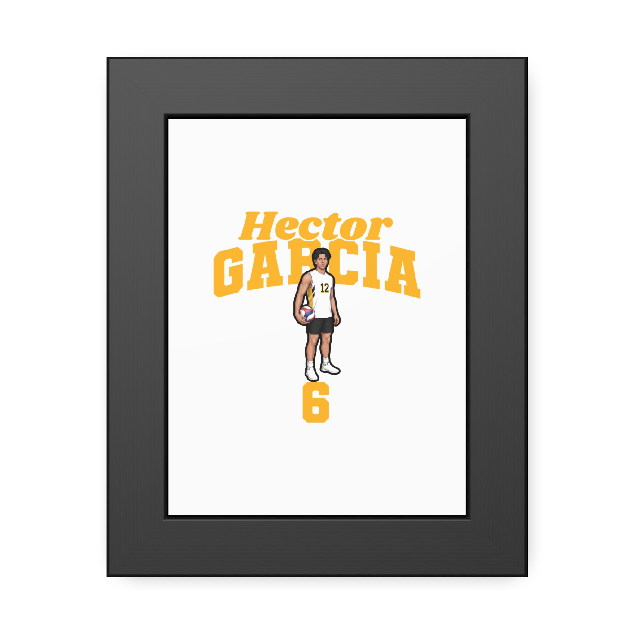 Framed Poster — character_signature_arch in Black