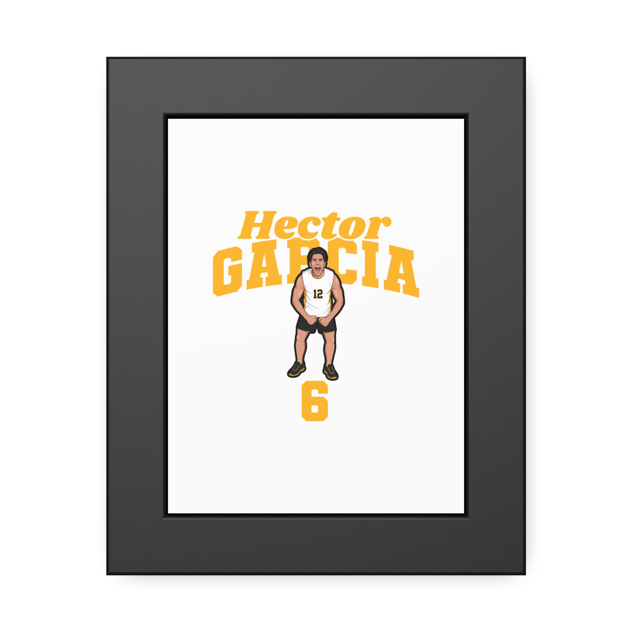 Framed Poster — character_signature_arch in Black