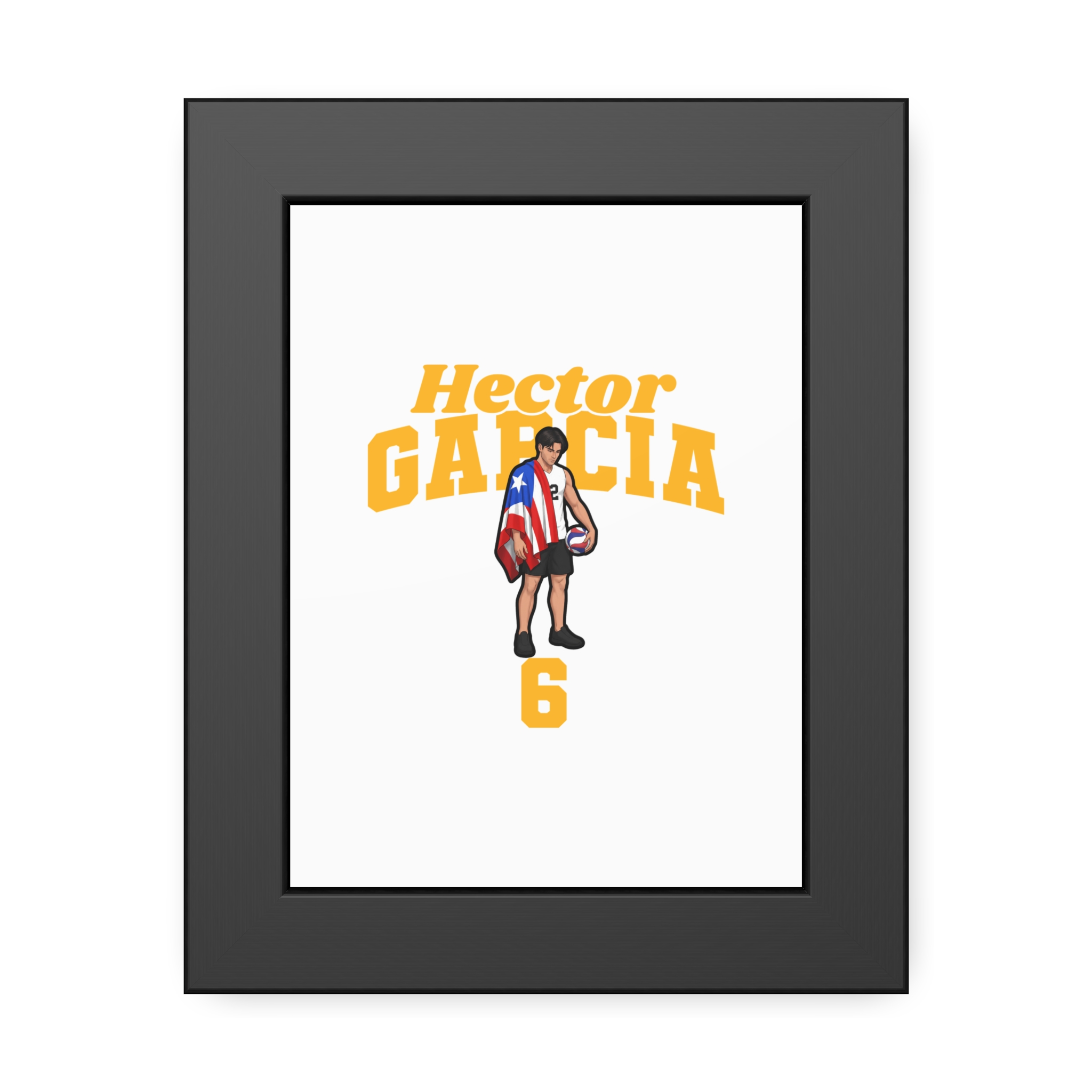 Framed Poster — character_signature_arch in Black
