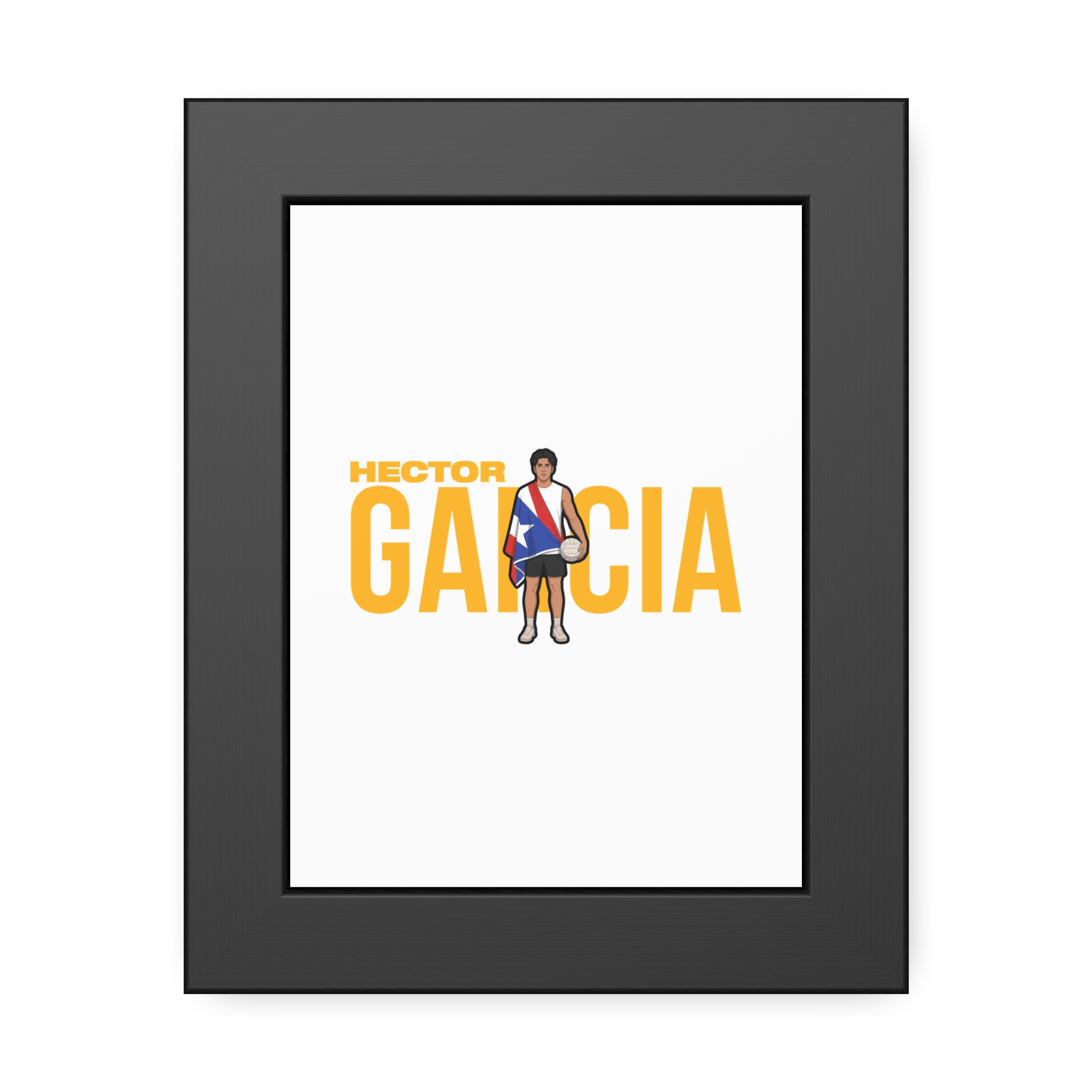 Framed Poster — character_player_name in Black