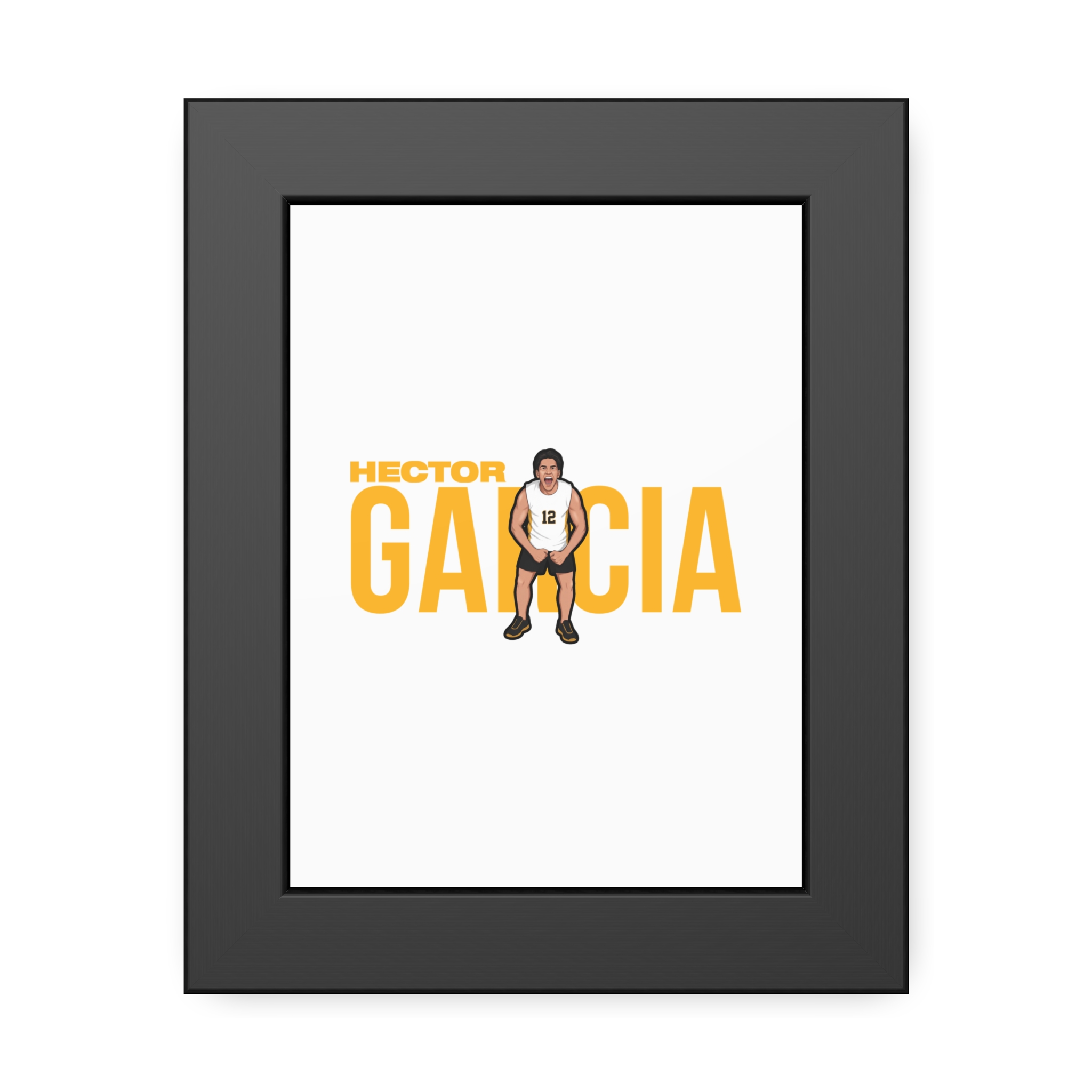 Framed Poster — character_player_name in Black