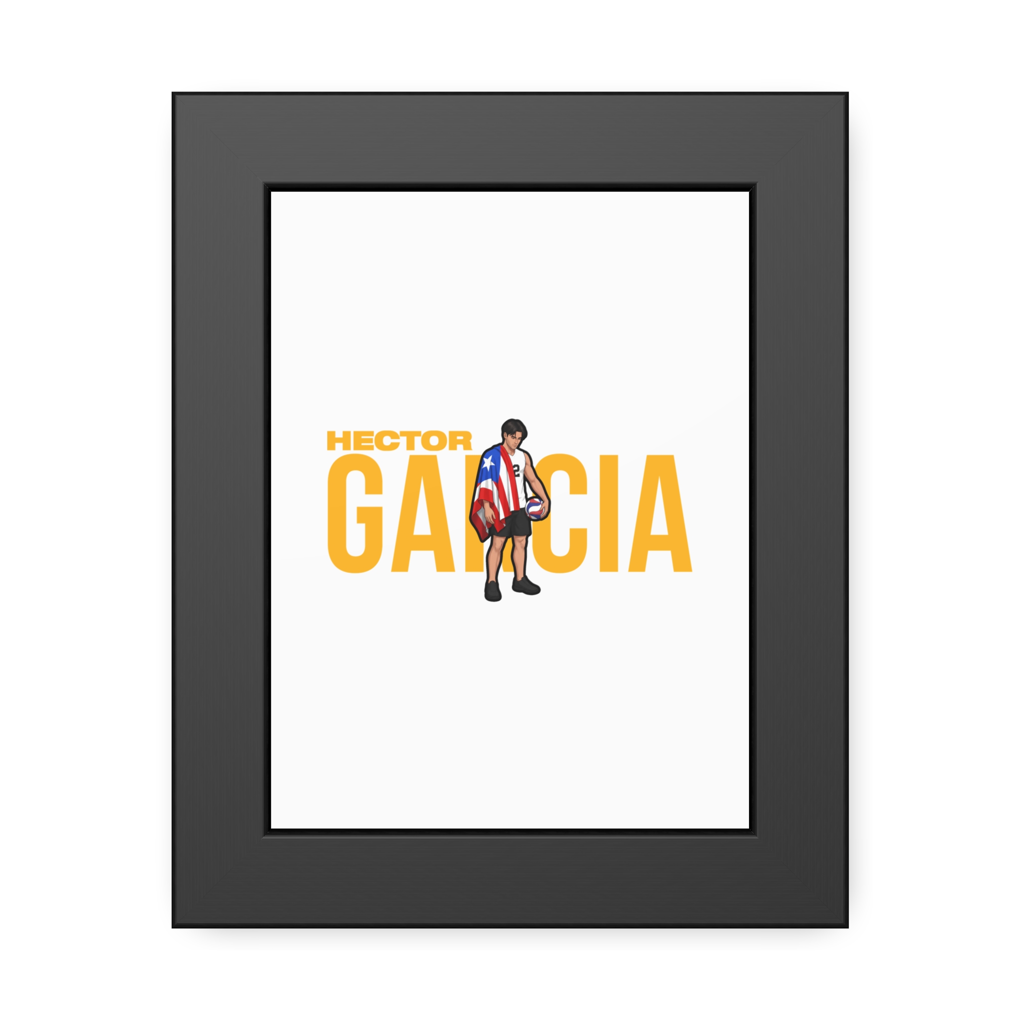 Framed Poster — character_player_name in Black
