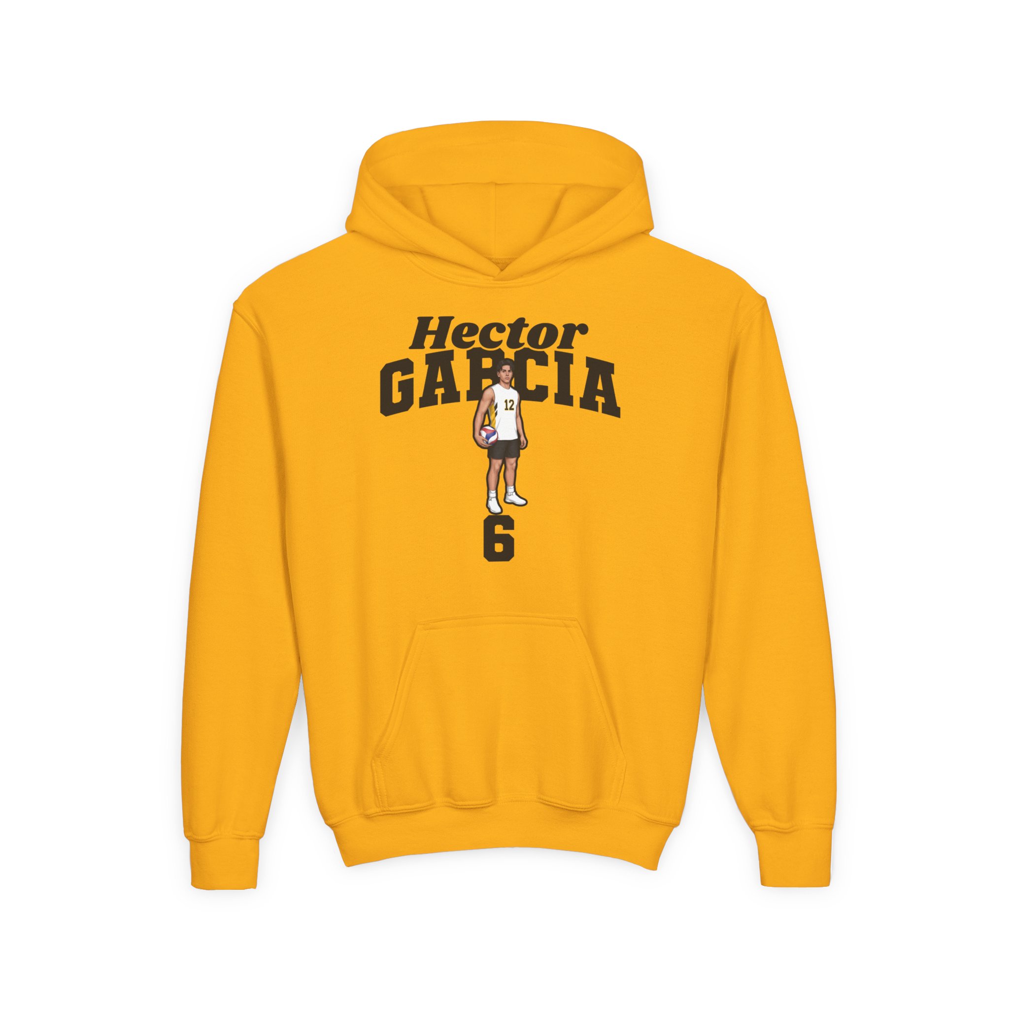 Youth Hoodie — character_signature_arch in Gold